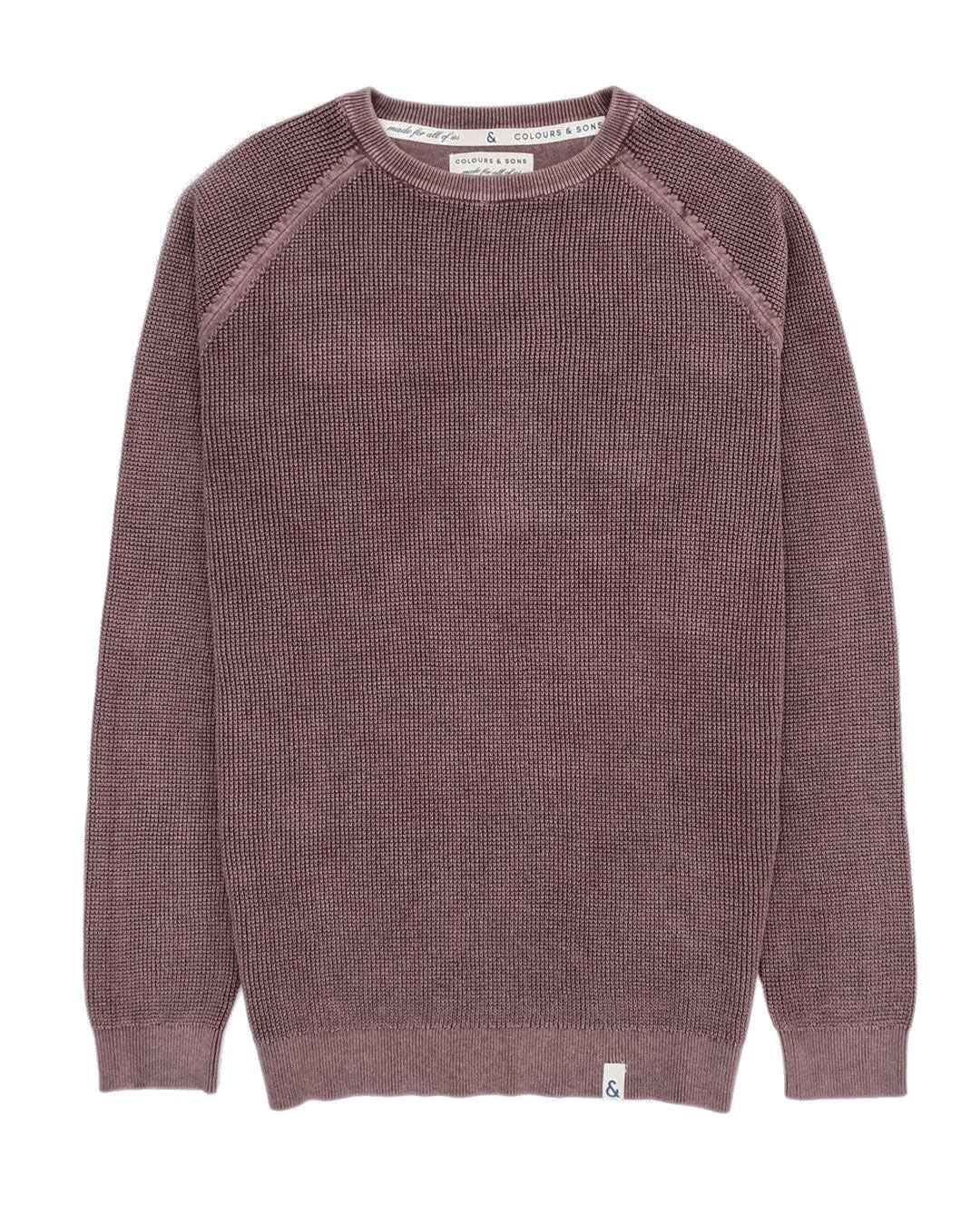 Roundneck Washed in Mauve Sweater Colours and Sons   