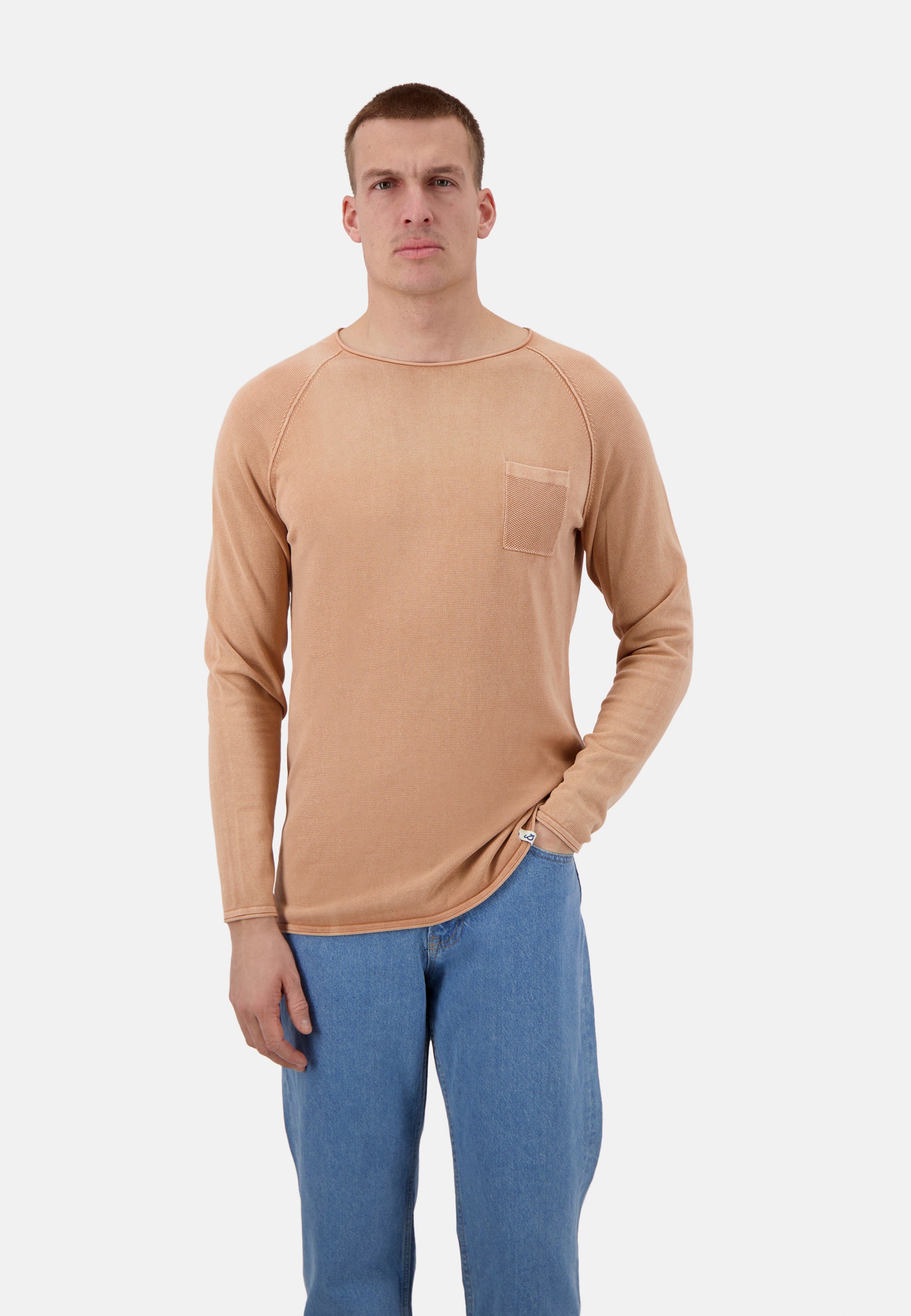 Roundneck - Garment Dyed in Peach Sweater Colours and Sons   