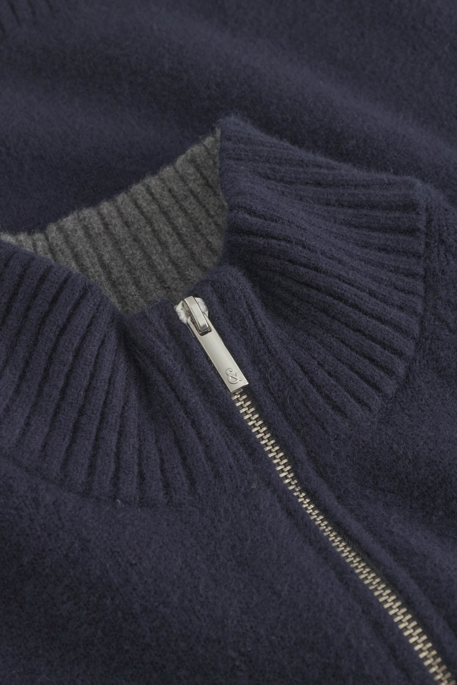 Mock-Zip Woolen Touch in Navy Sweater Colours and Sons   