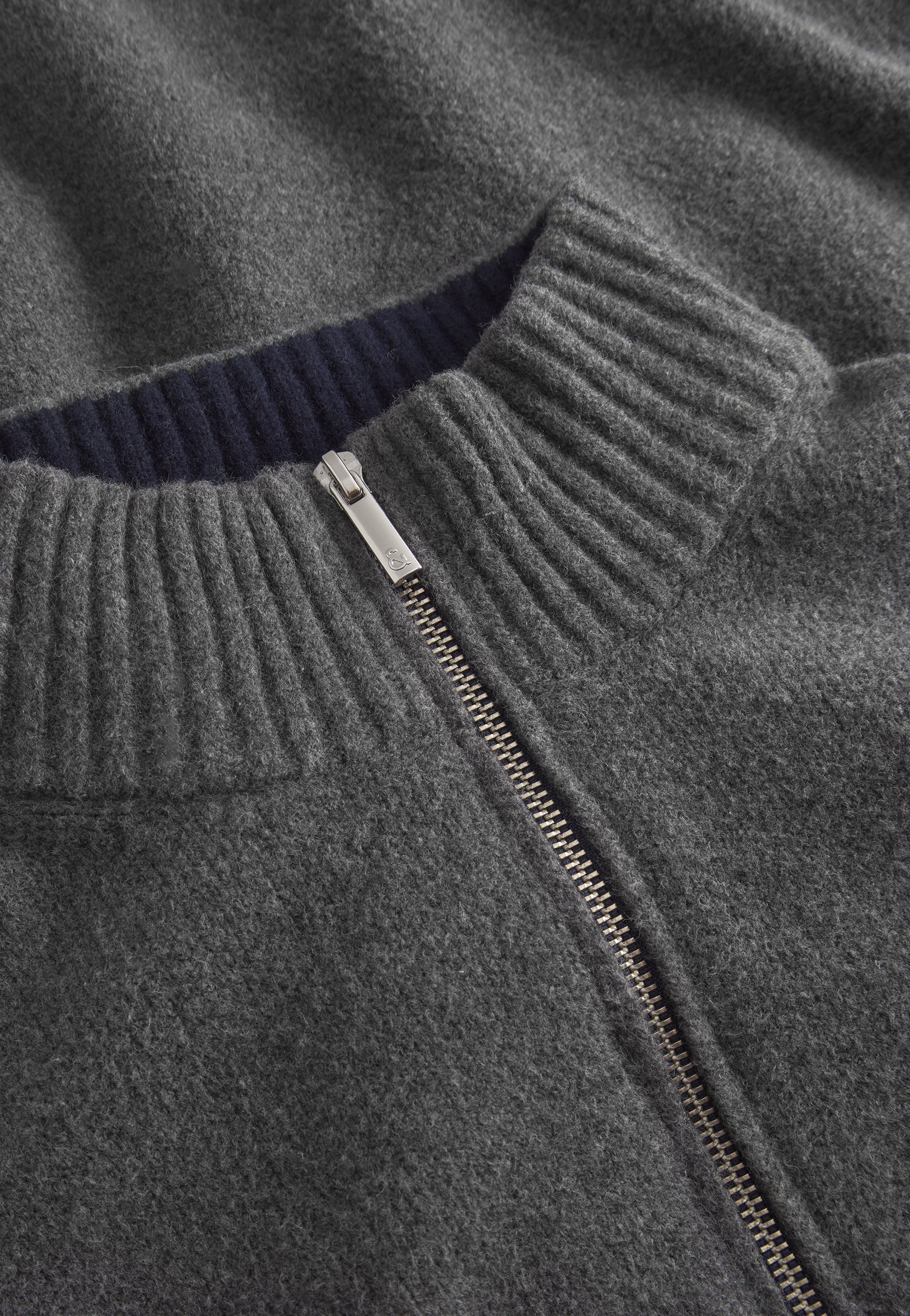 Mock-Zip Woolen Touch in Stone Sweater Colours and Sons   