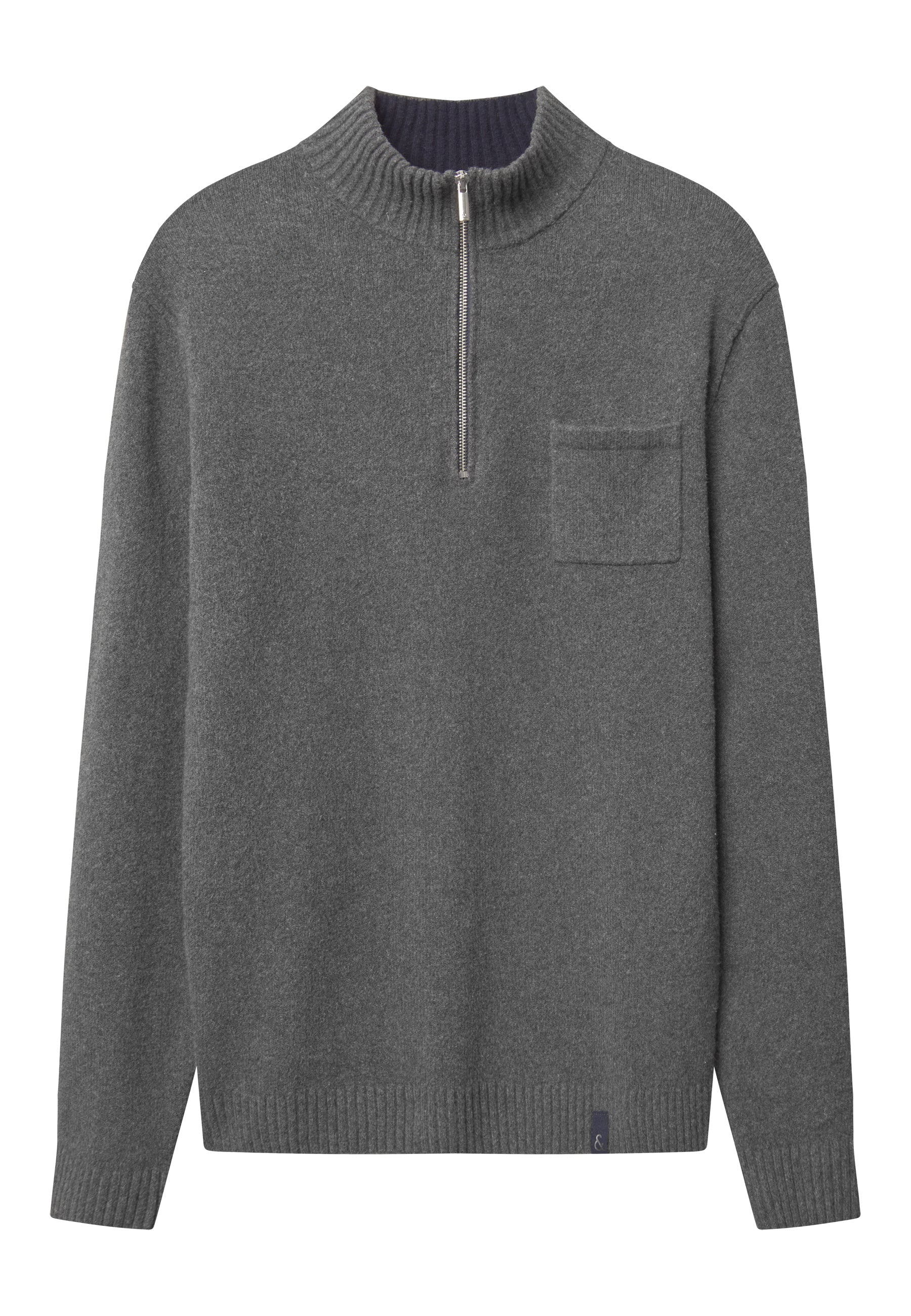 Mock-Zip Woolen Touch in Stone Sweater Colours and Sons   