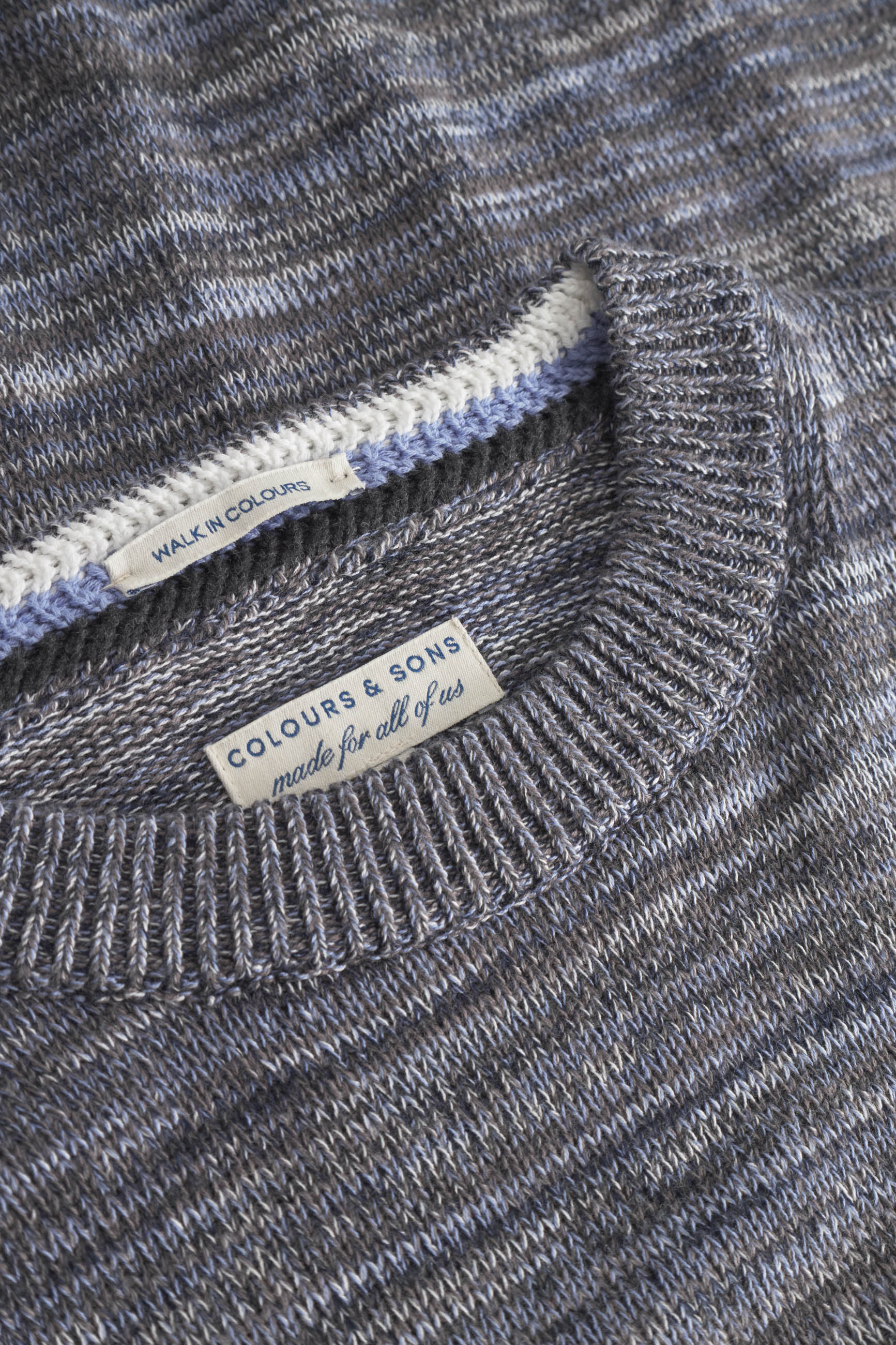 Roundneck Mouliné in Stone Mouliné Sweater Colours and Sons   