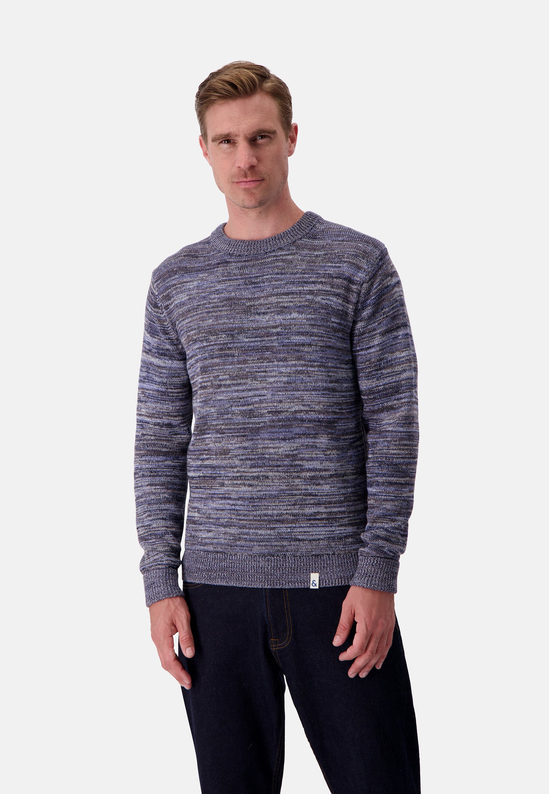 Roundneck Mouliné in Stone Mouliné Sweater Colours and Sons   