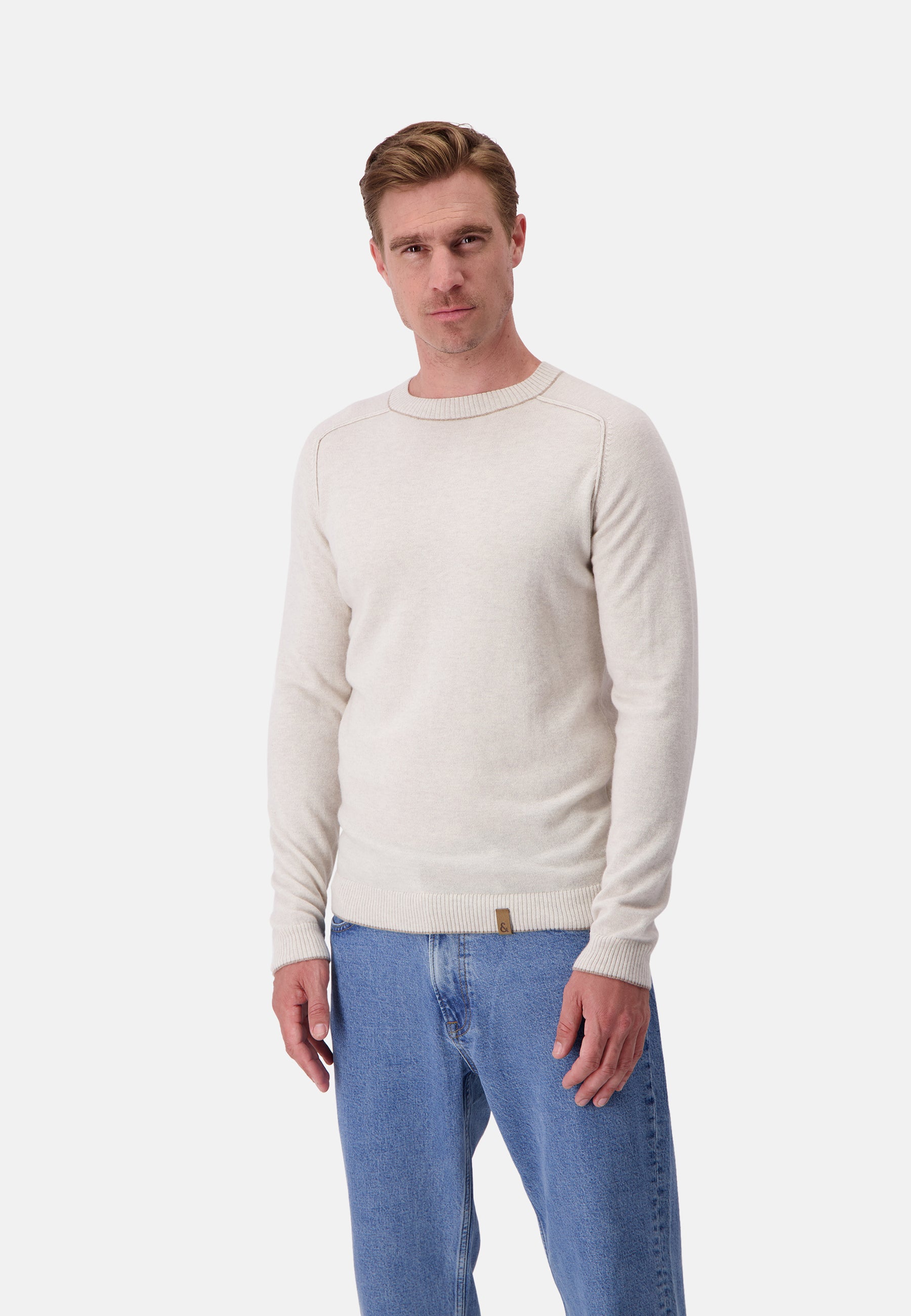 Roundneck Merino Blend in Offwhite Sweater Colours and Sons   