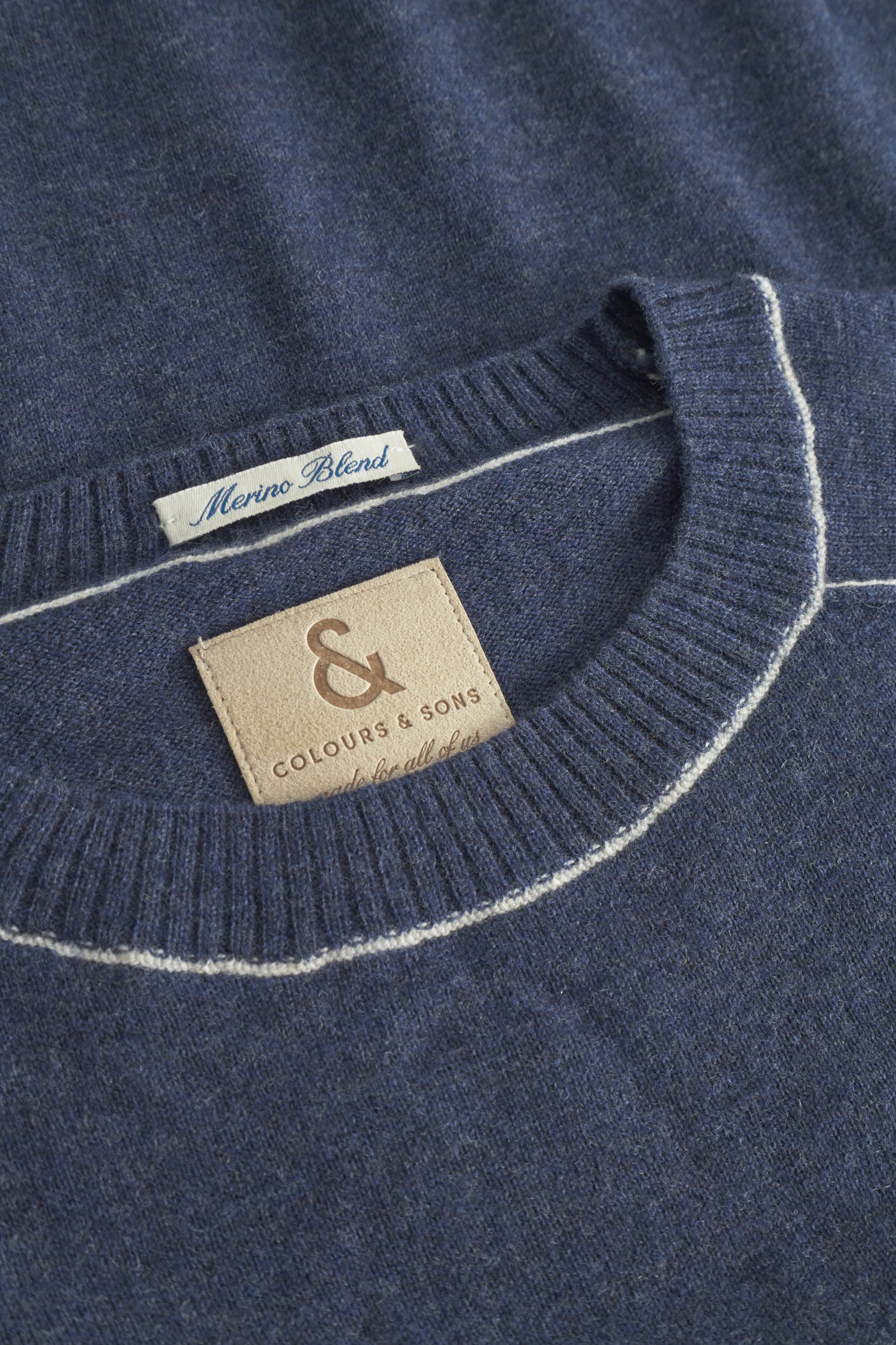 Roundneck Merino Blend in Navy Sweater Colours and Sons   