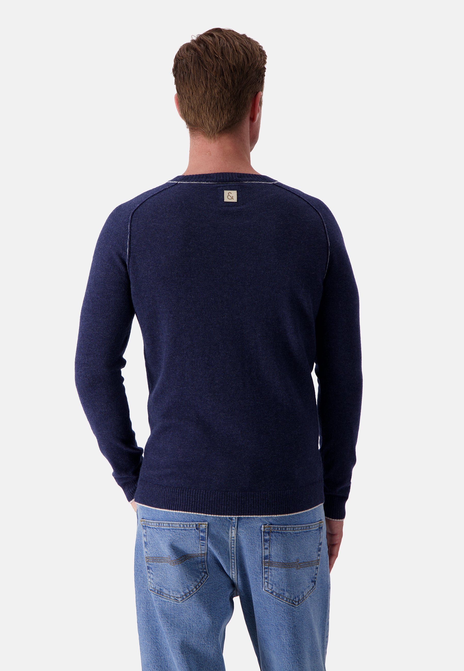 Roundneck Merino Blend in Navy Sweater Colours and Sons   