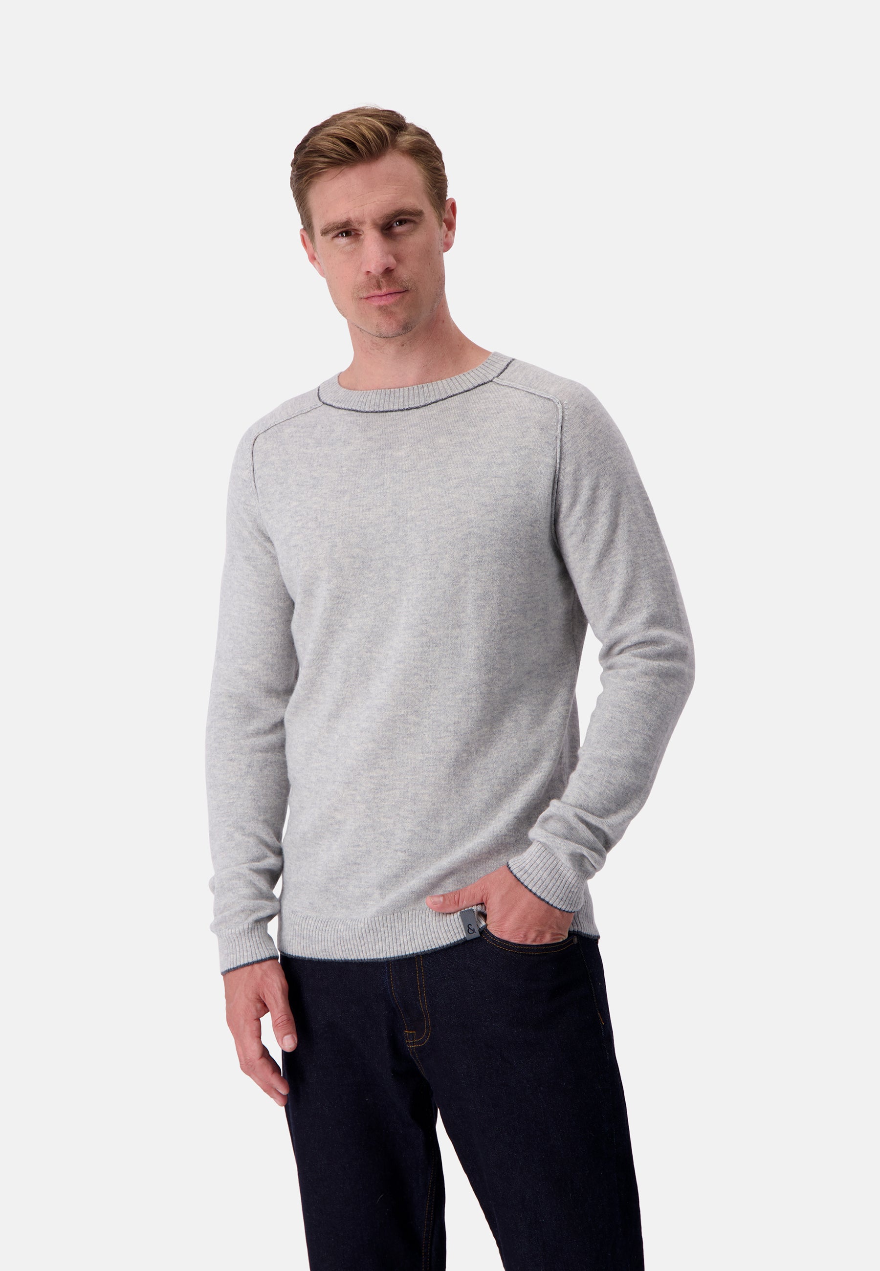 Roundneck Merino Blend in Silver Sweater Colours and Sons   