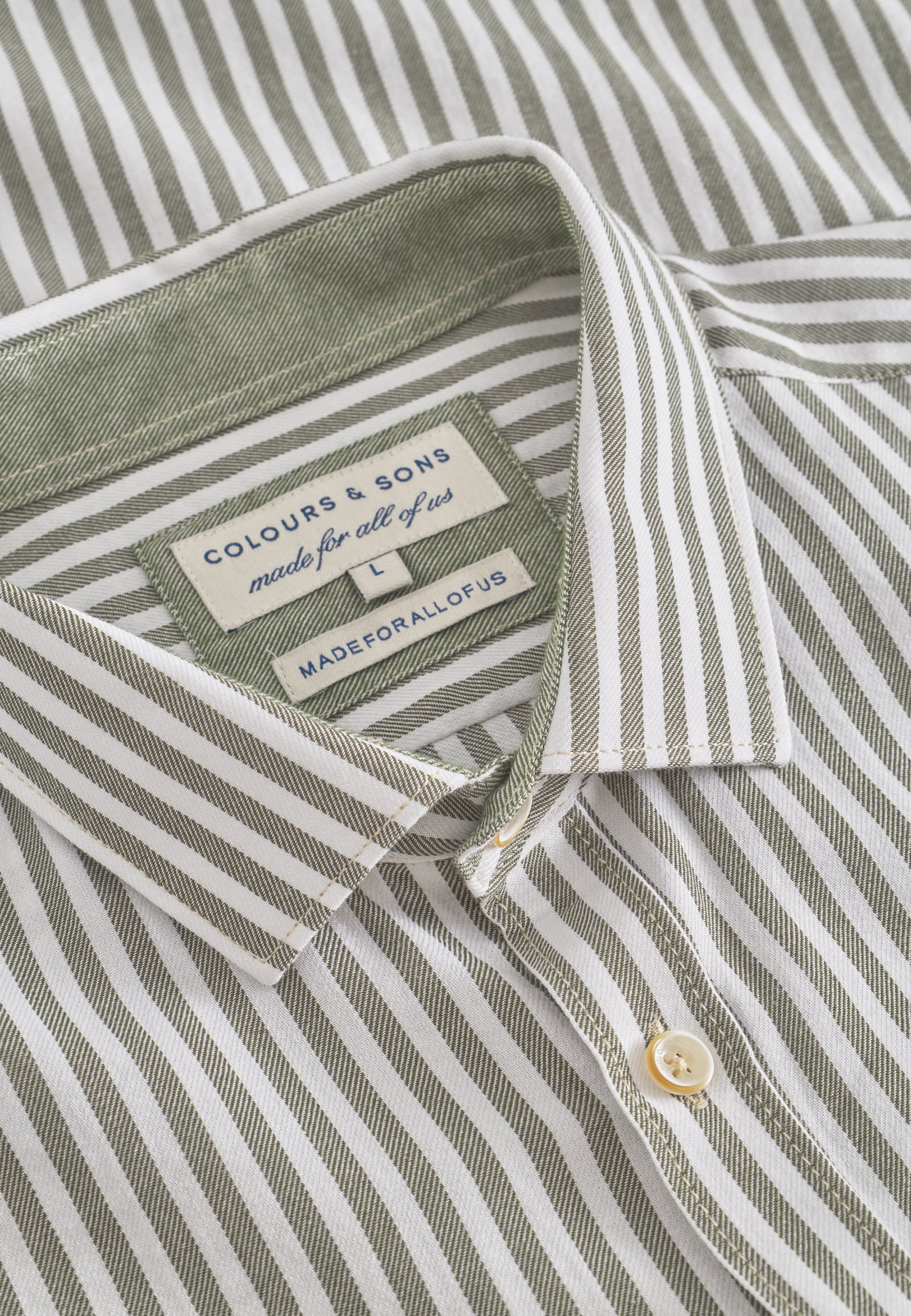 Shirt Brushed Twill Stripes in Clover Stripes Shirts Colours and Sons   