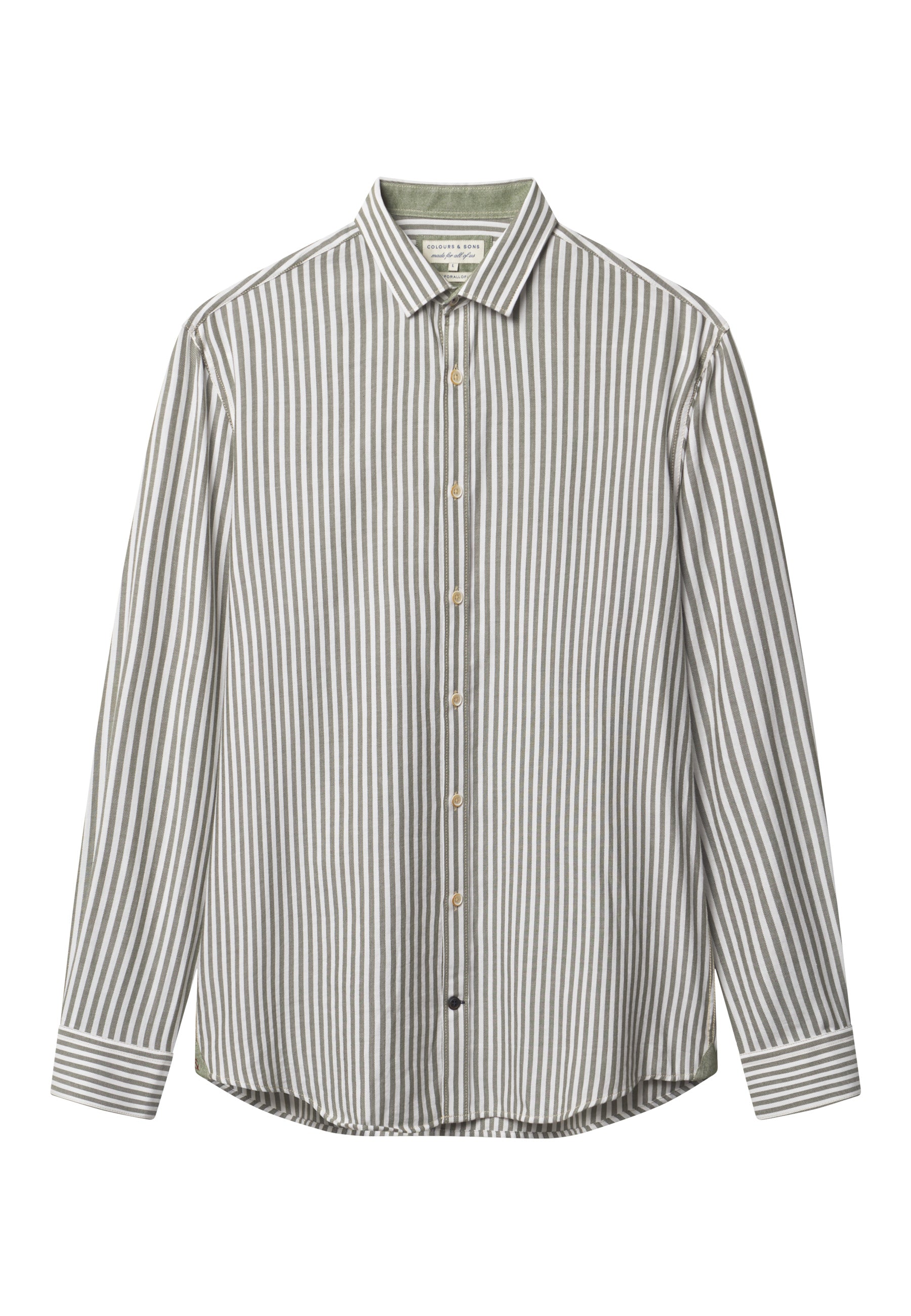 Shirt Brushed Twill Stripes in Clover Stripes Shirts Colours and Sons   