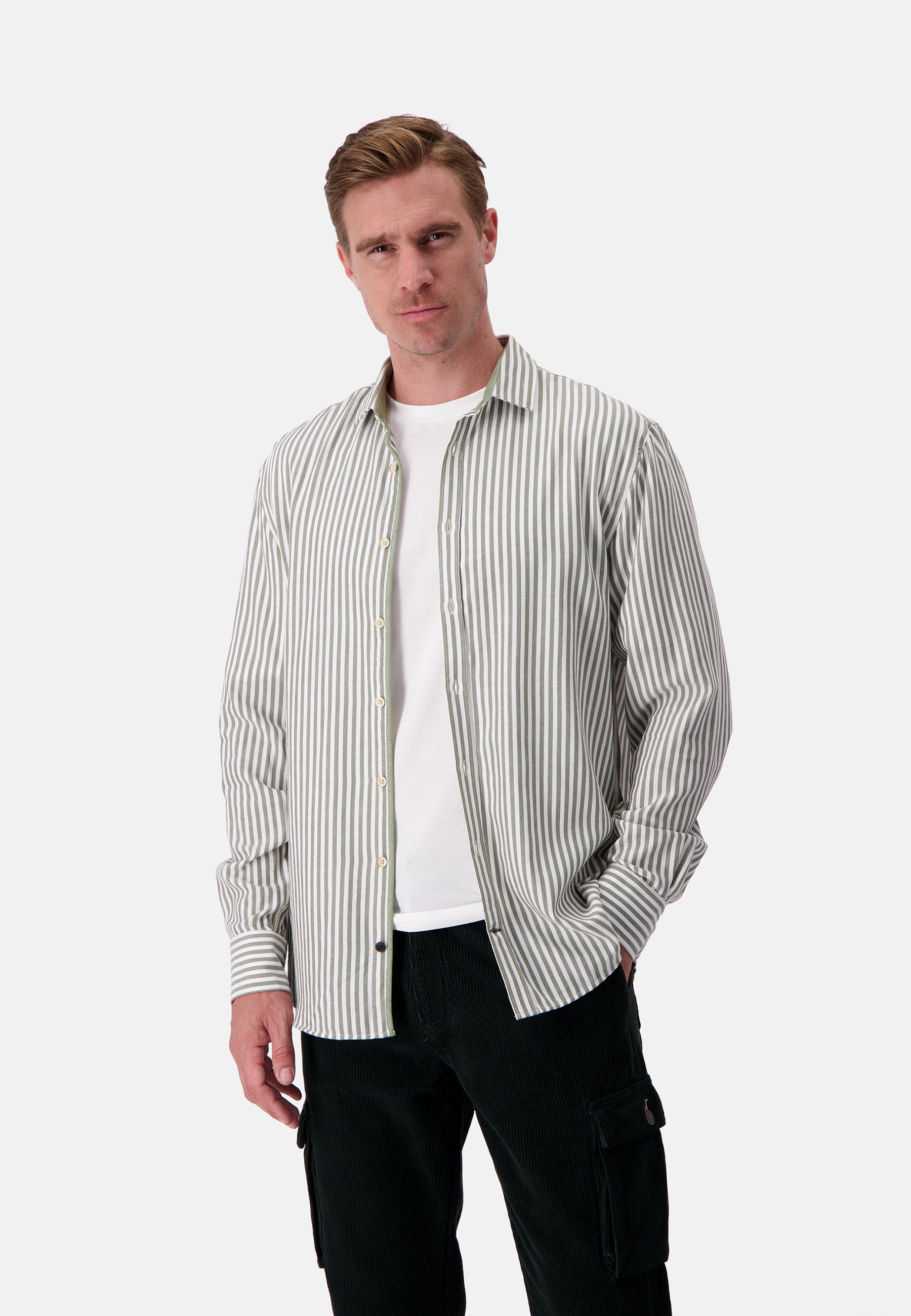 Shirt Brushed Twill Stripes in Clover Stripes Shirts Colours and Sons   