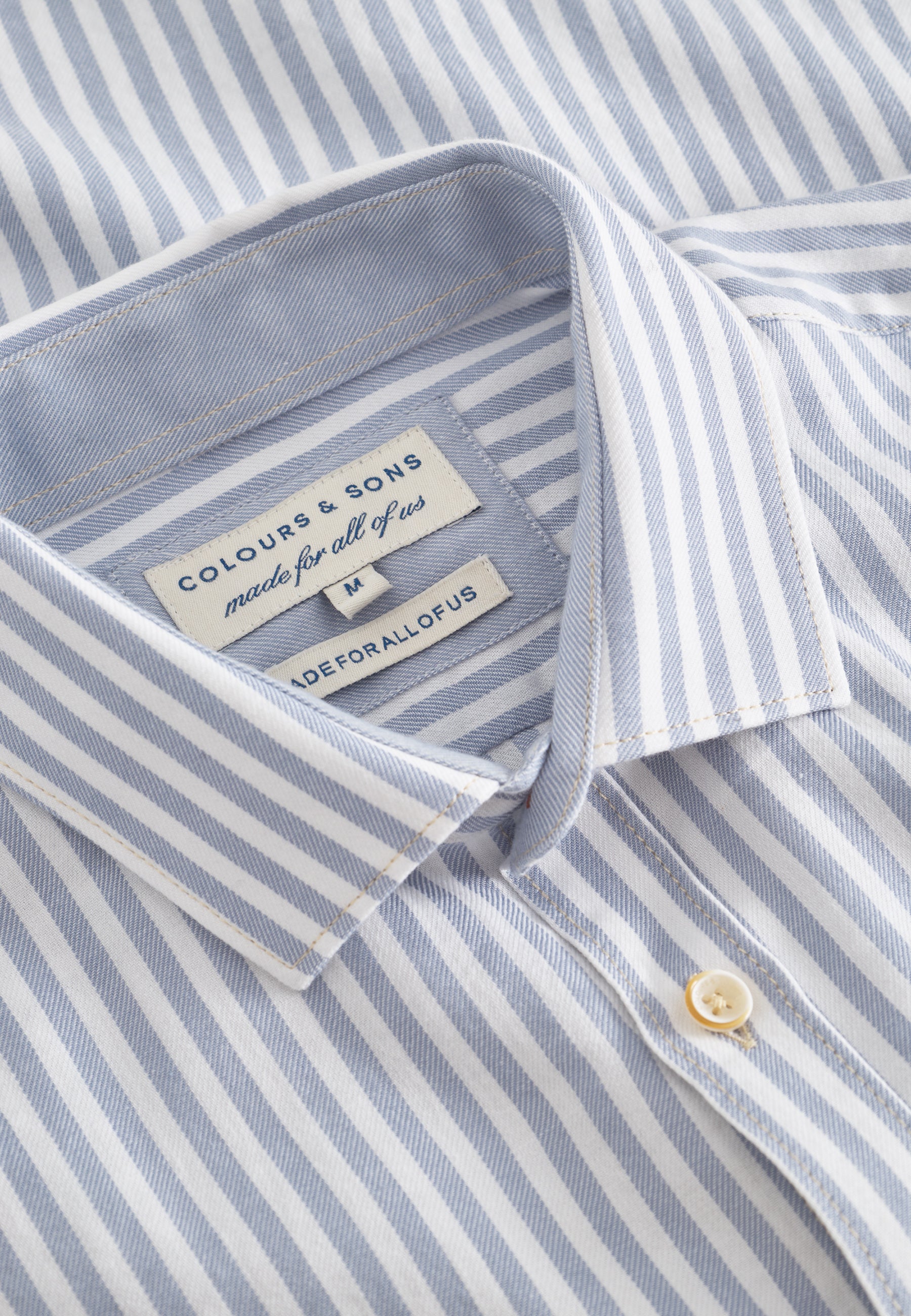 Shirt Brushed Twill Stripes in Lake Stripes Shirts Colours and Sons   