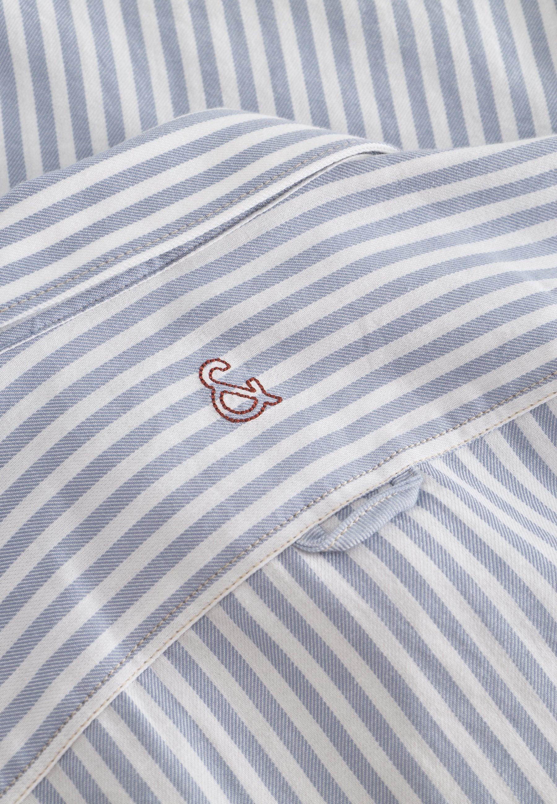 Shirt Brushed Twill Stripes in Lake Stripes Shirts Colours and Sons   