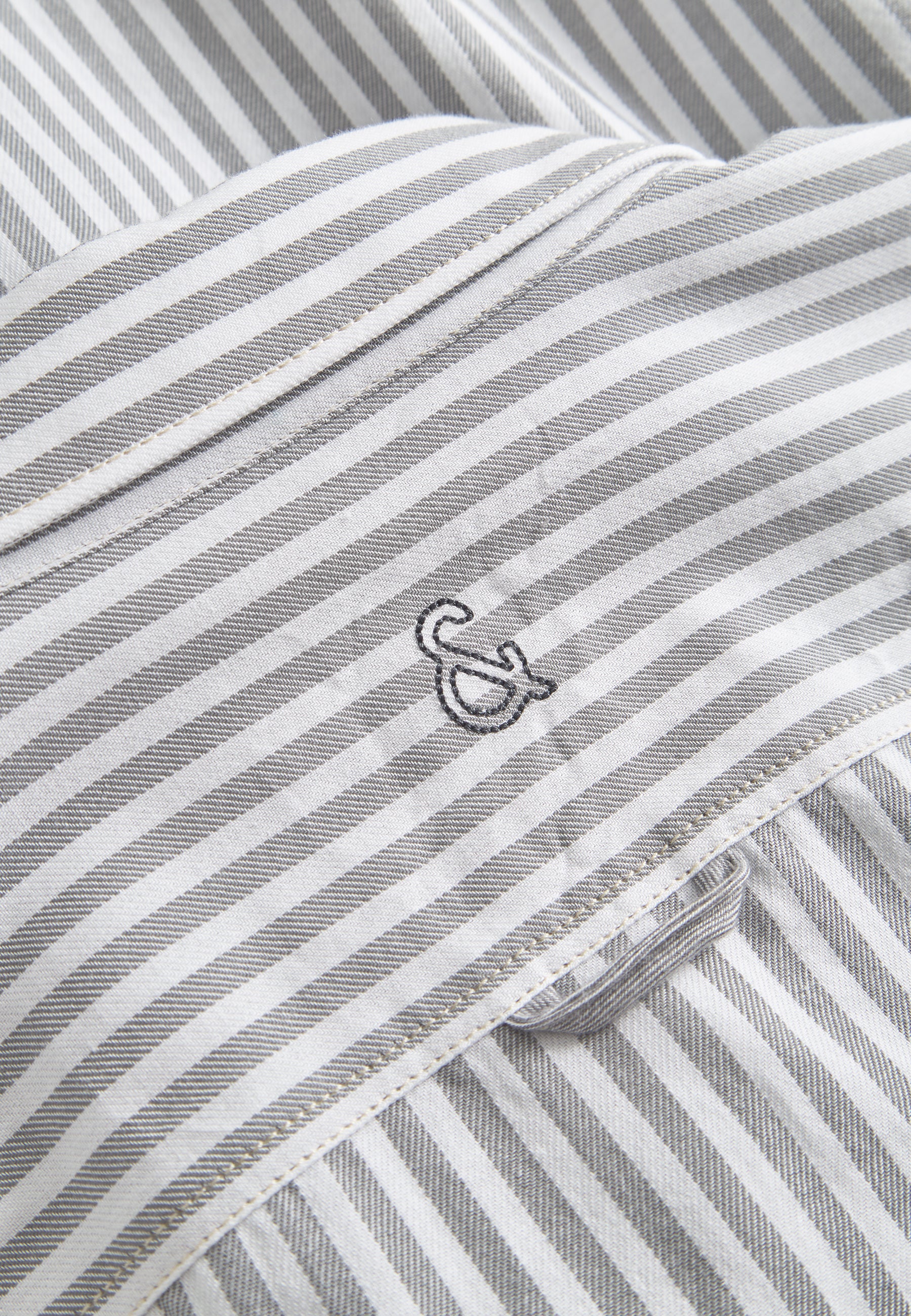 Shirt Brushed Twill Stripes in Silver Stripes Shirts Colours and Sons   