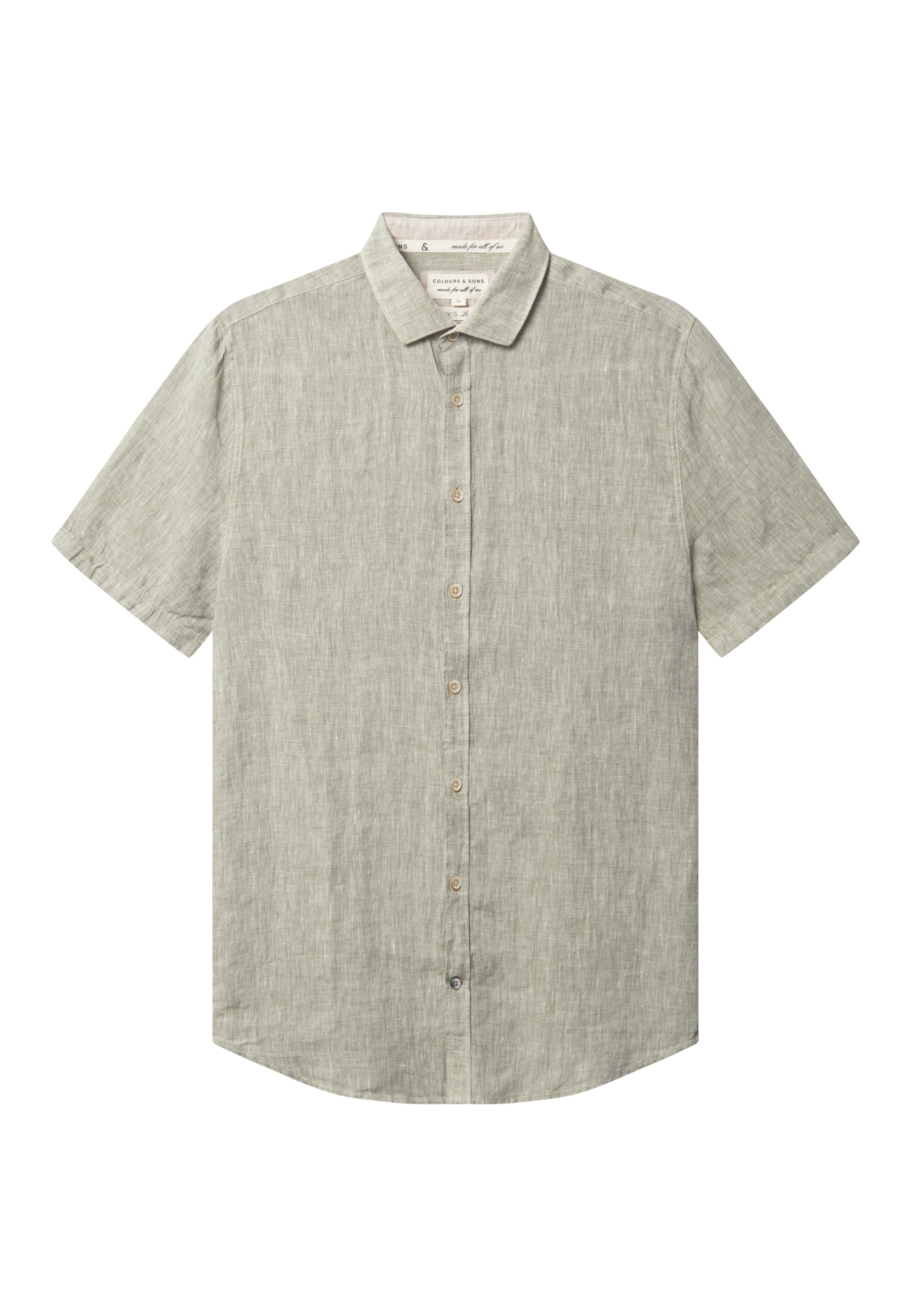 Shirt-Linen in Olive Shirts Colours and Sons   