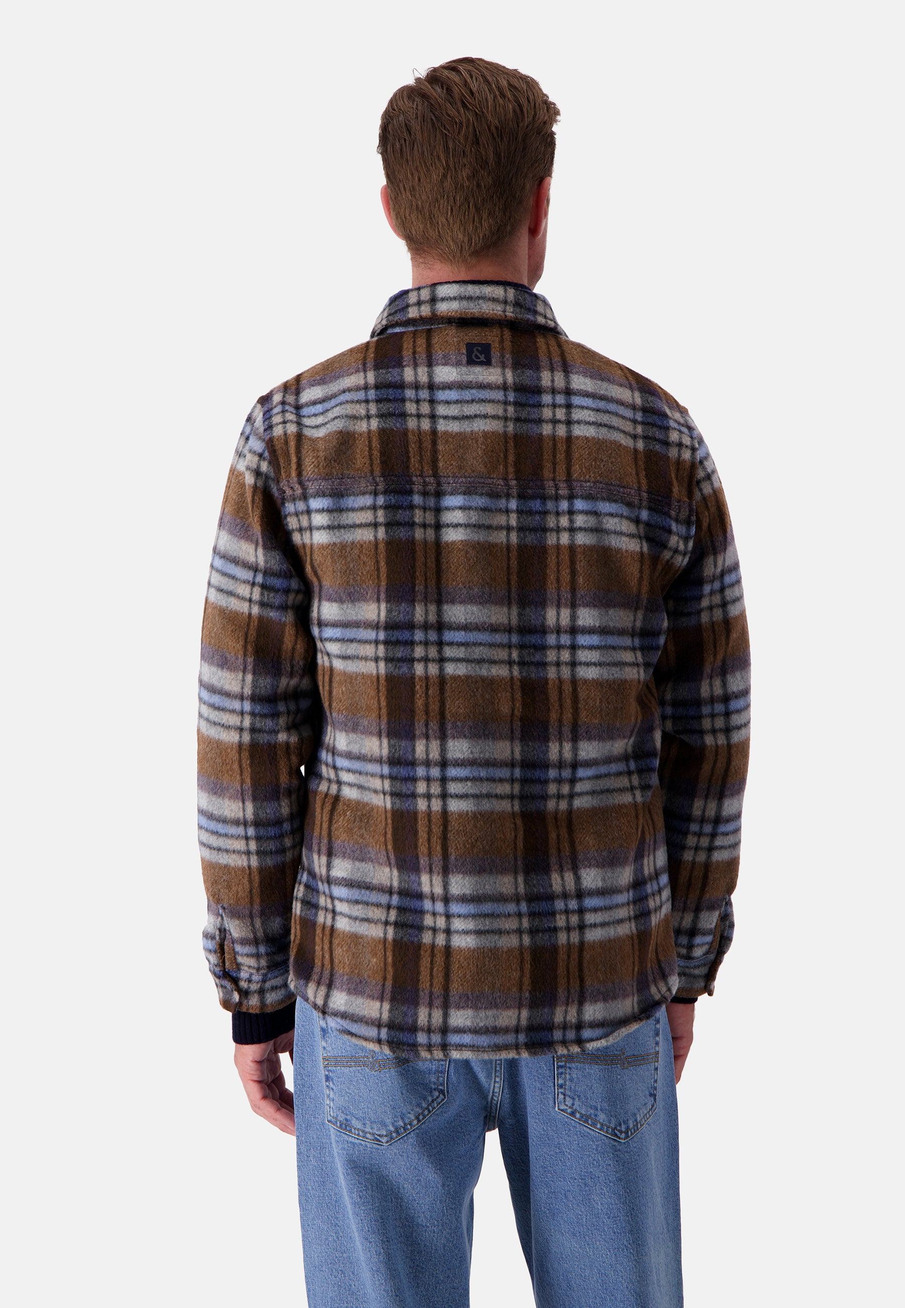 Worker Jacket Zipped in Tobacco Check Jackets Colours and Sons   