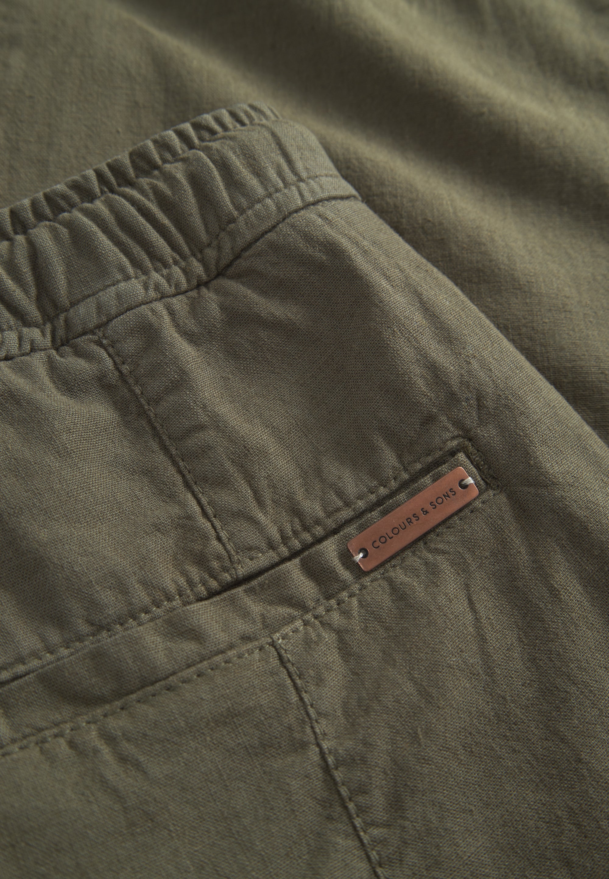 Pants-Cropped Linen in Olive Pants Colours and Sons   