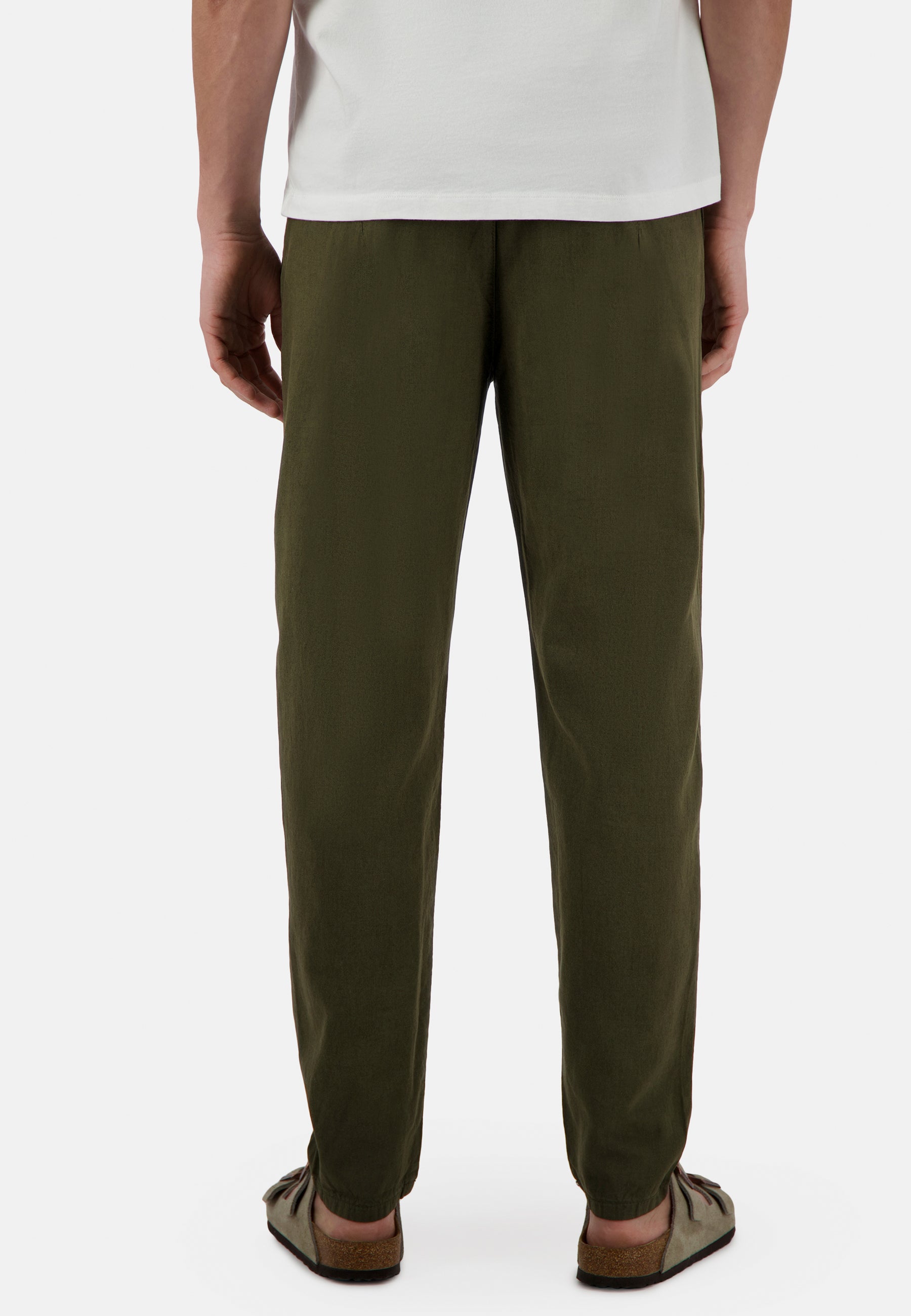 Pants-Cropped Linen in Olive Pants Colours and Sons   