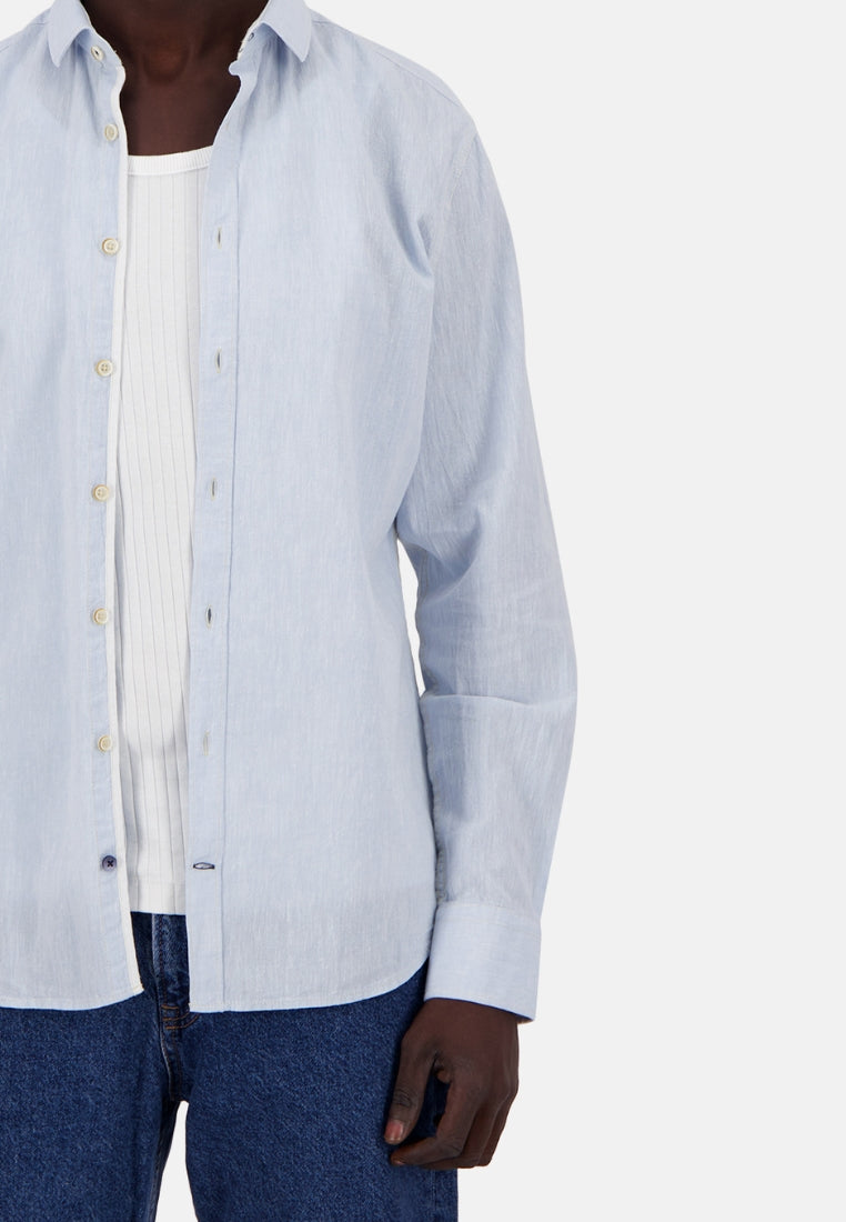 Shirt-Linen Blend Kent in Sky Shirts Colours and Sons