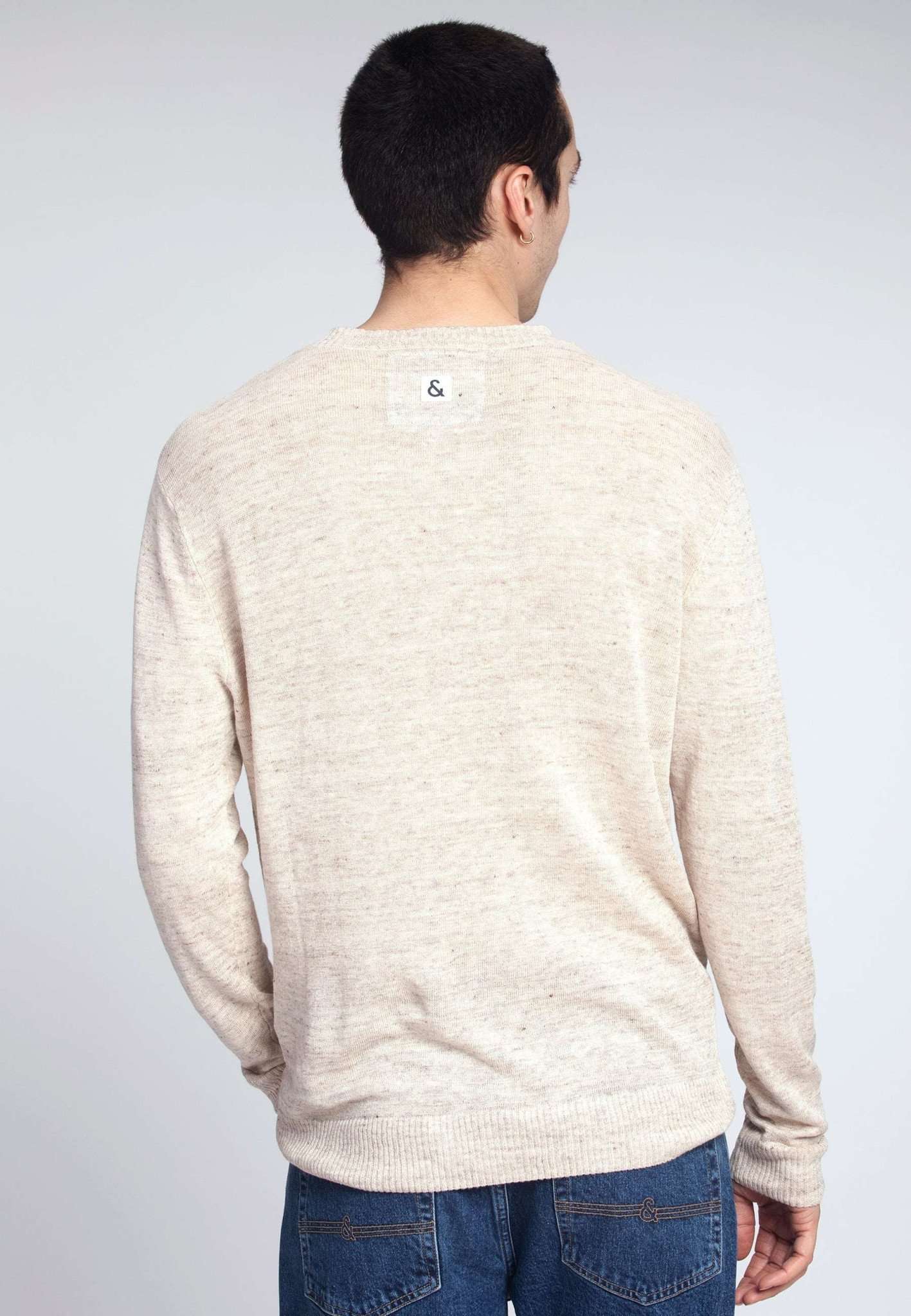 Roundneck Pure Linen in Light Beige Sweater Colours and Sons   