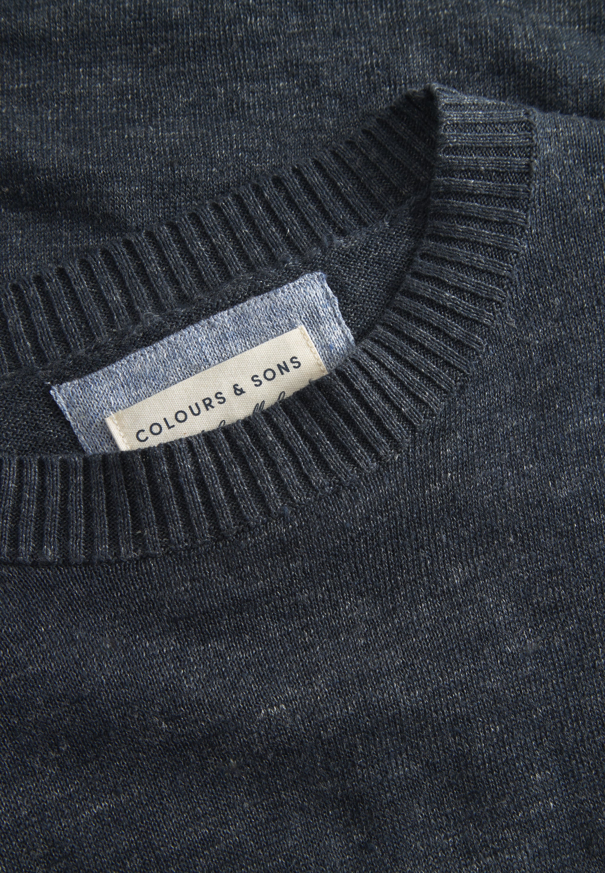 Roundneck linen in navy sweater Colours and Sons   