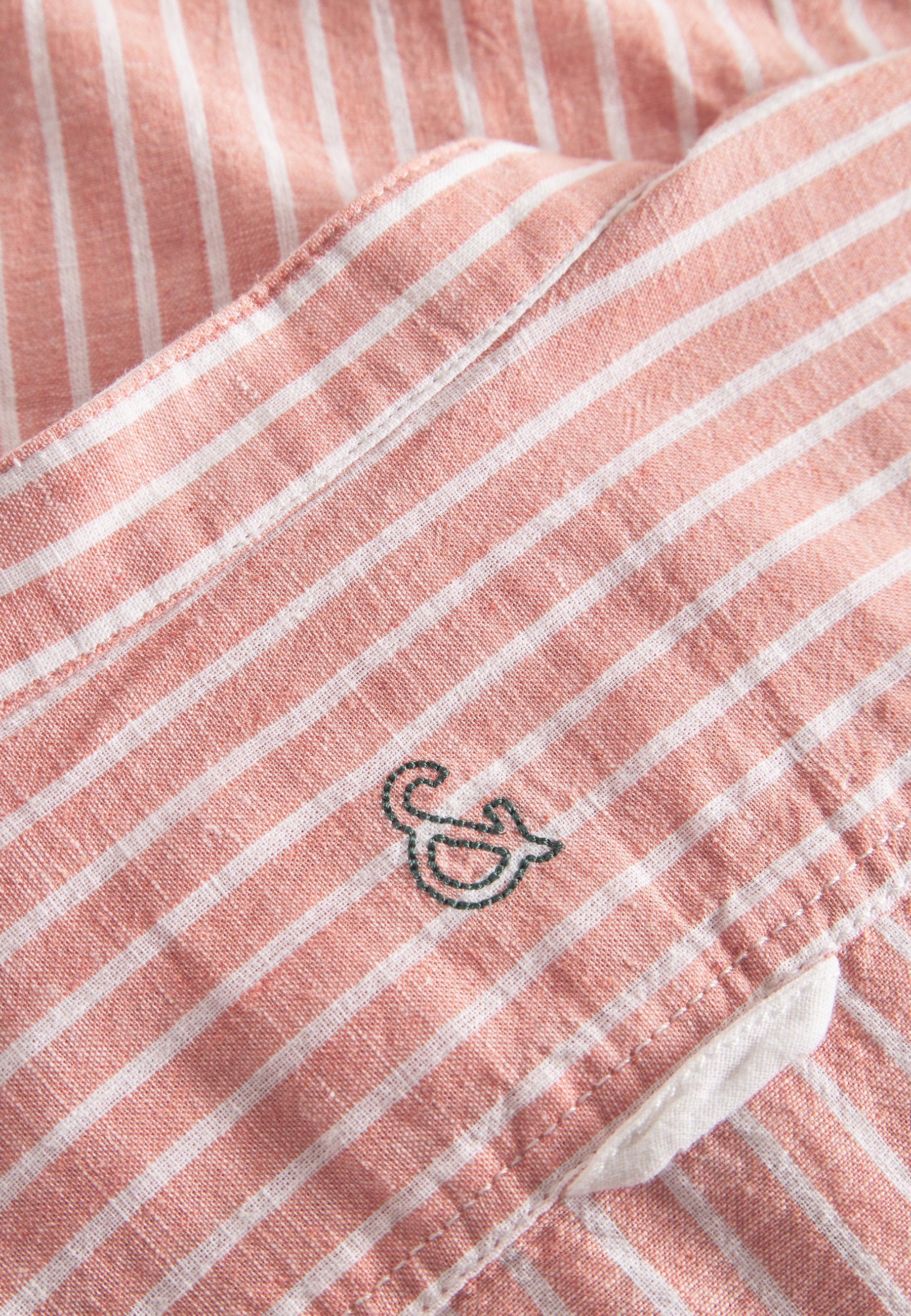 Shirt-Linen Blend Stripes in Peach Stripes Shirts Colours and Sons   