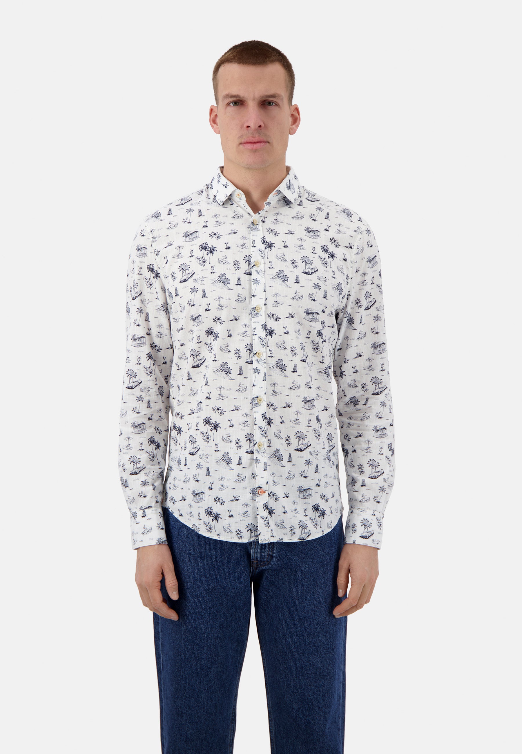 Shirt-Beach Print in Beach Print Shirts Colours and Sons   