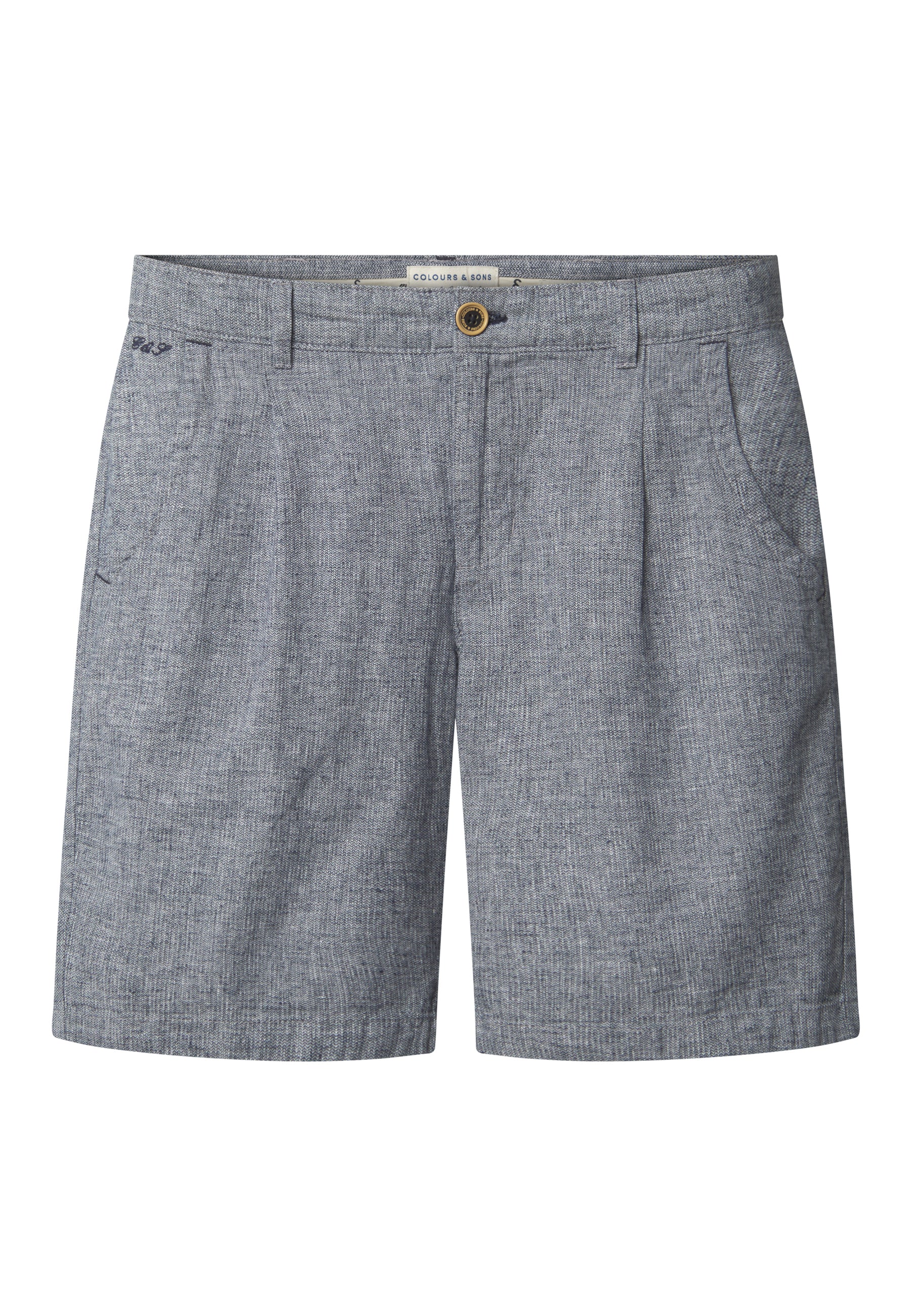 Shorts-Linen Blend Check in River Twill Shorts Colours and Sons   