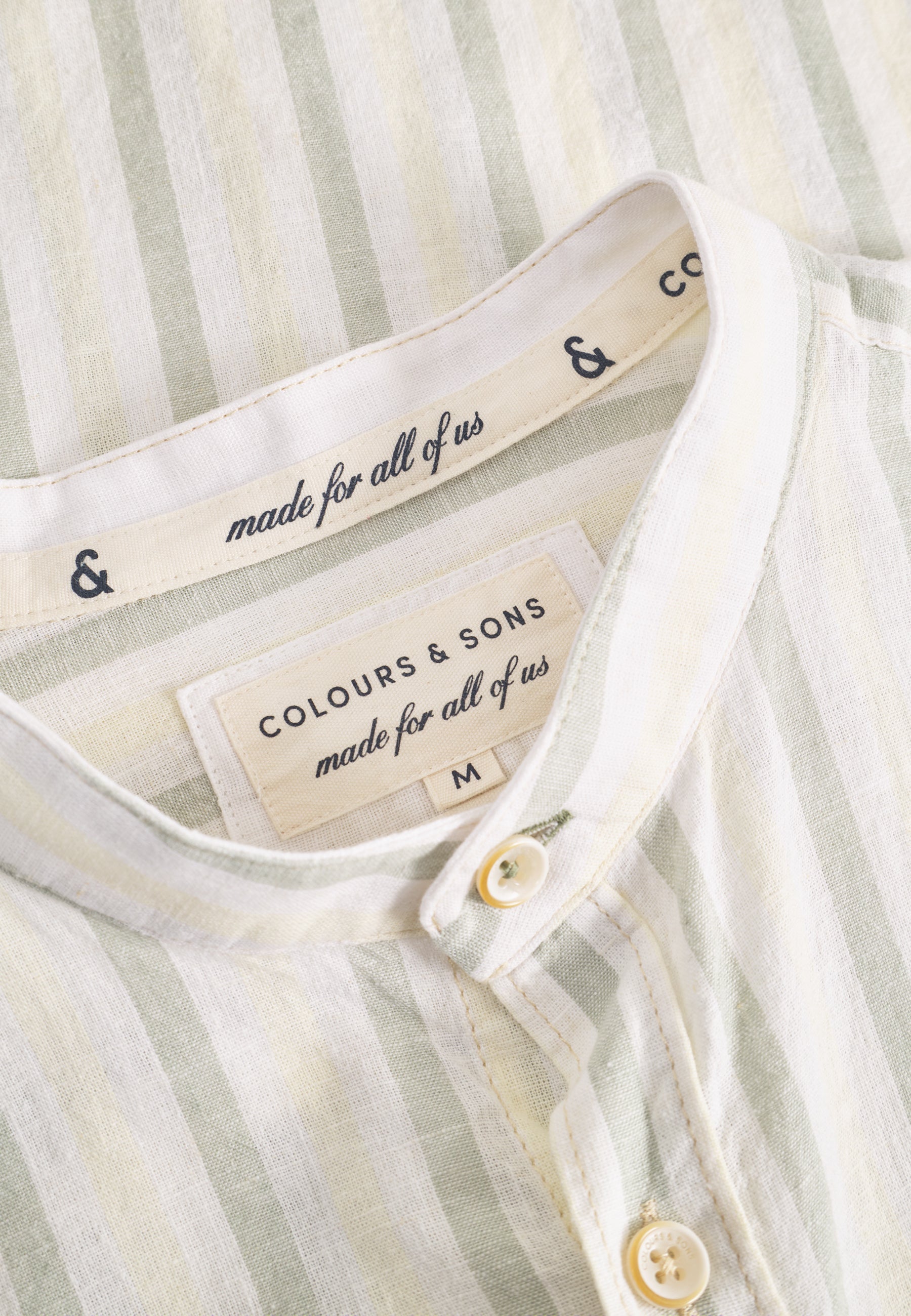 Shirt-Linen Blend Stripes in Matcha-Sake Shirts Colours and Sons