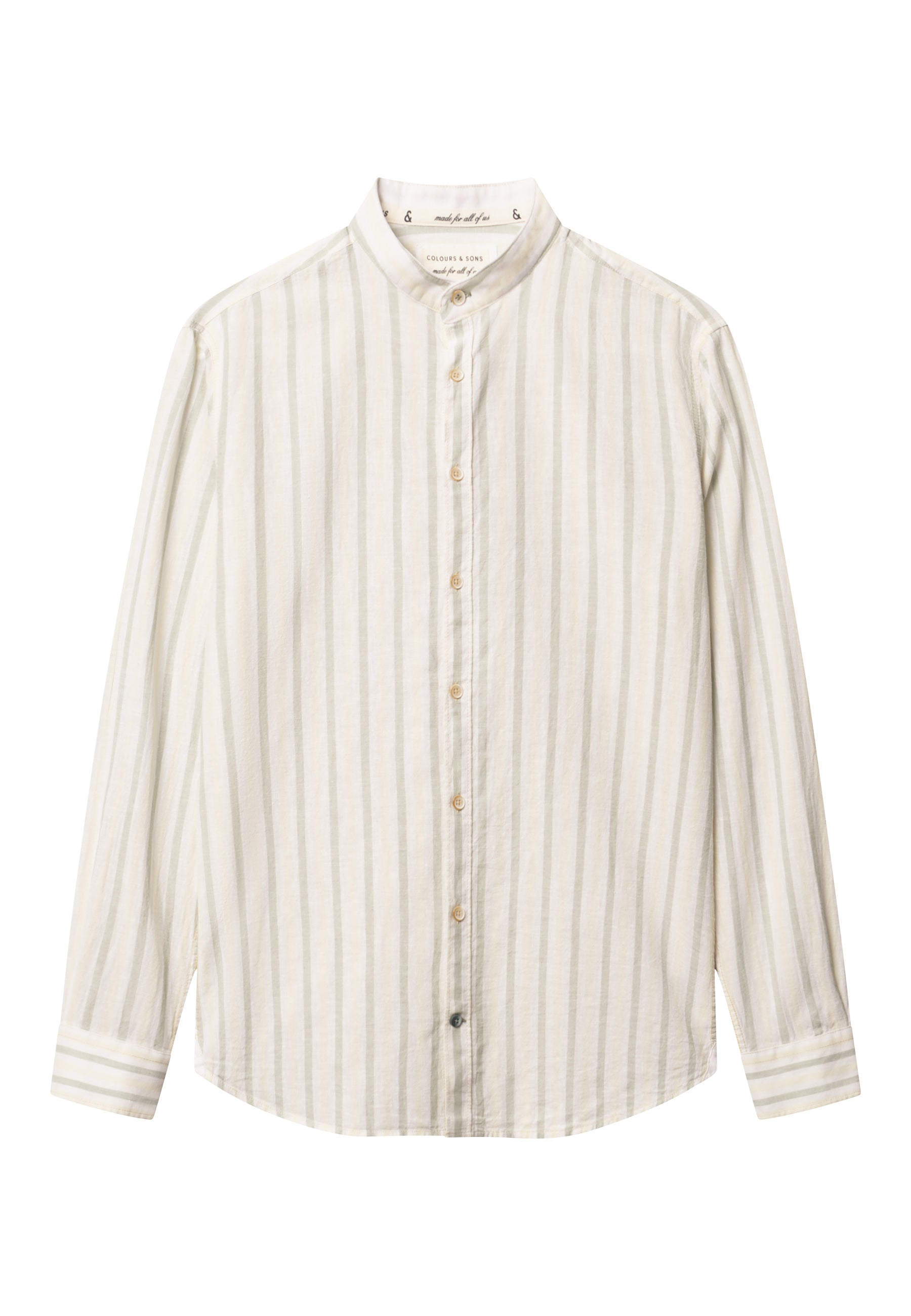 Shirt-Linen Blend Stripes in Matcha-Sake Shirts Colours and Sons