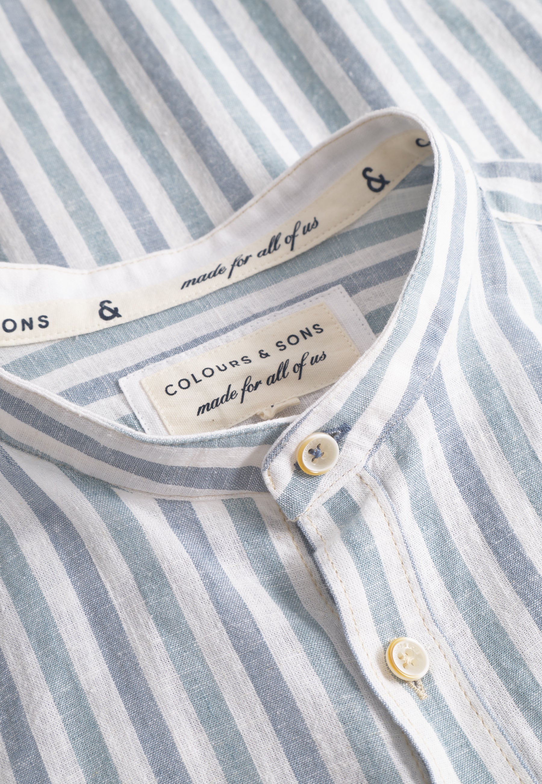 Shirt-Linen Blend Stripes in Kimono-Great Wave Shirts Colours and Sons