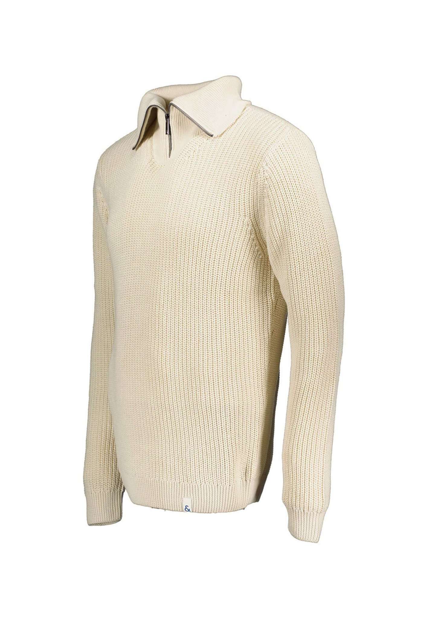 Mock-Zip-Half Cardigan Stitch in Offwhite Sweater Colours and Sons   