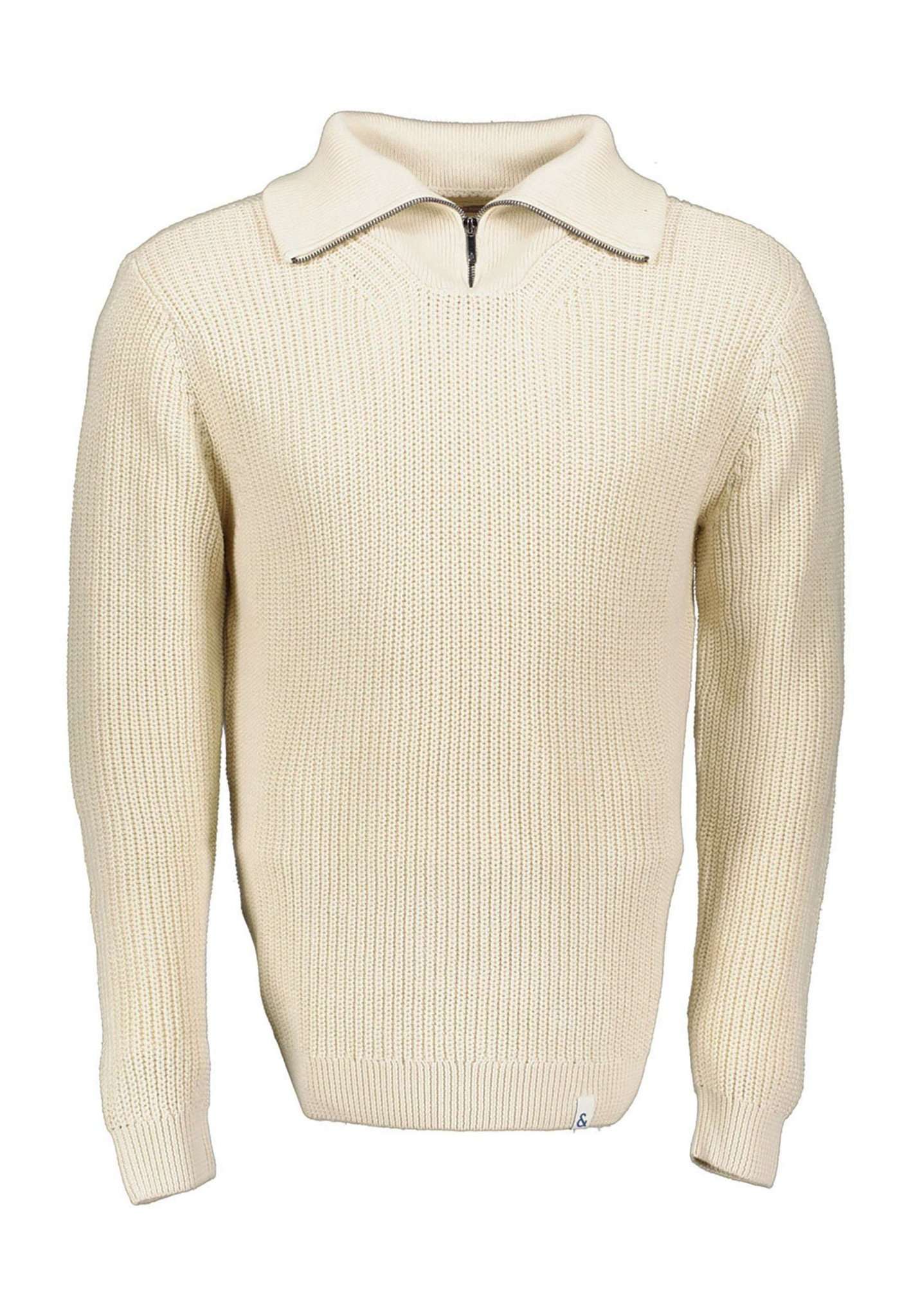 Mock-Zip-Half Cardigan Stitch in Offwhite Sweater Colours and Sons   