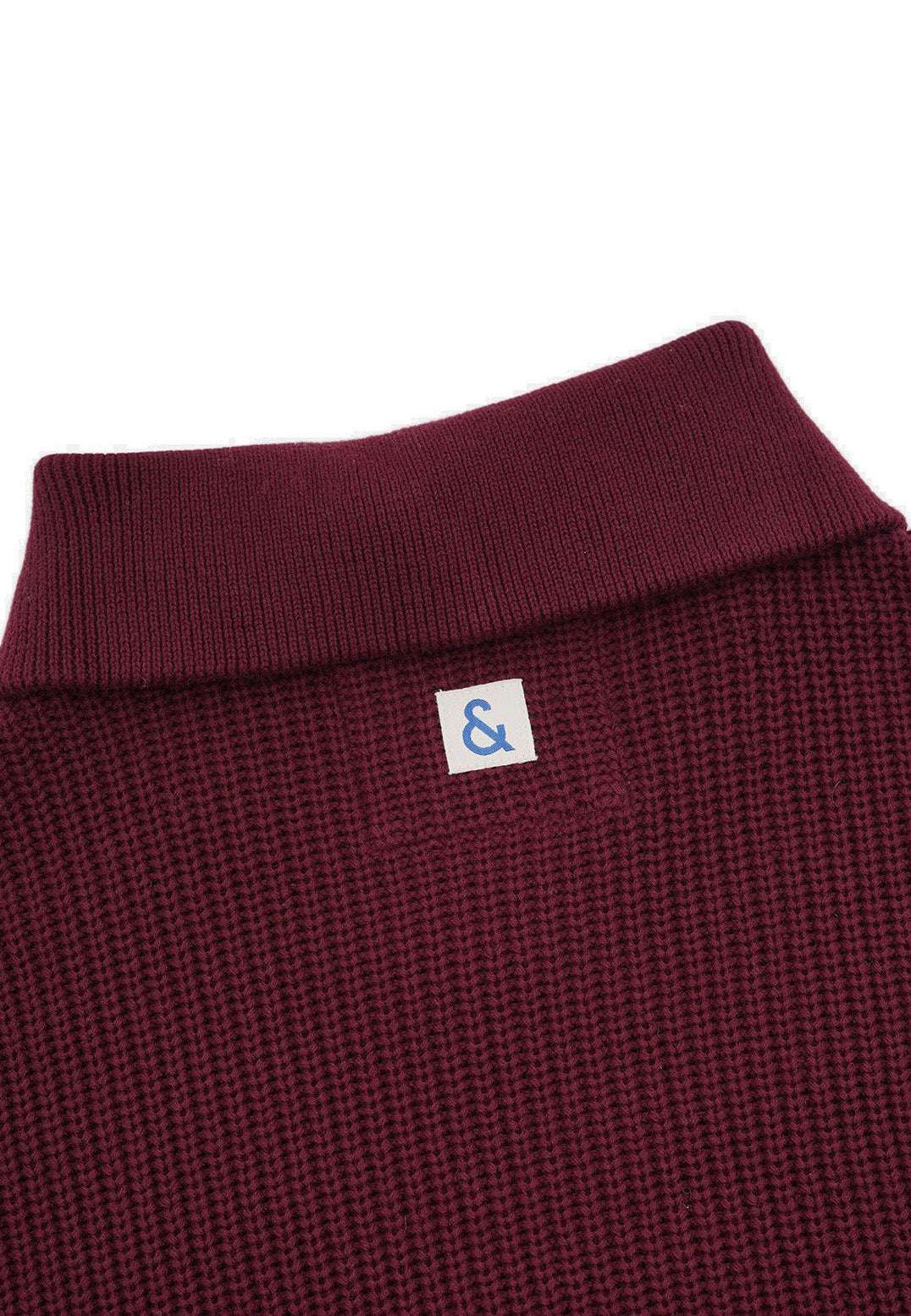 Mock Zip Half Cardigan Stitch in Merlot Sweater Colours and Sons   