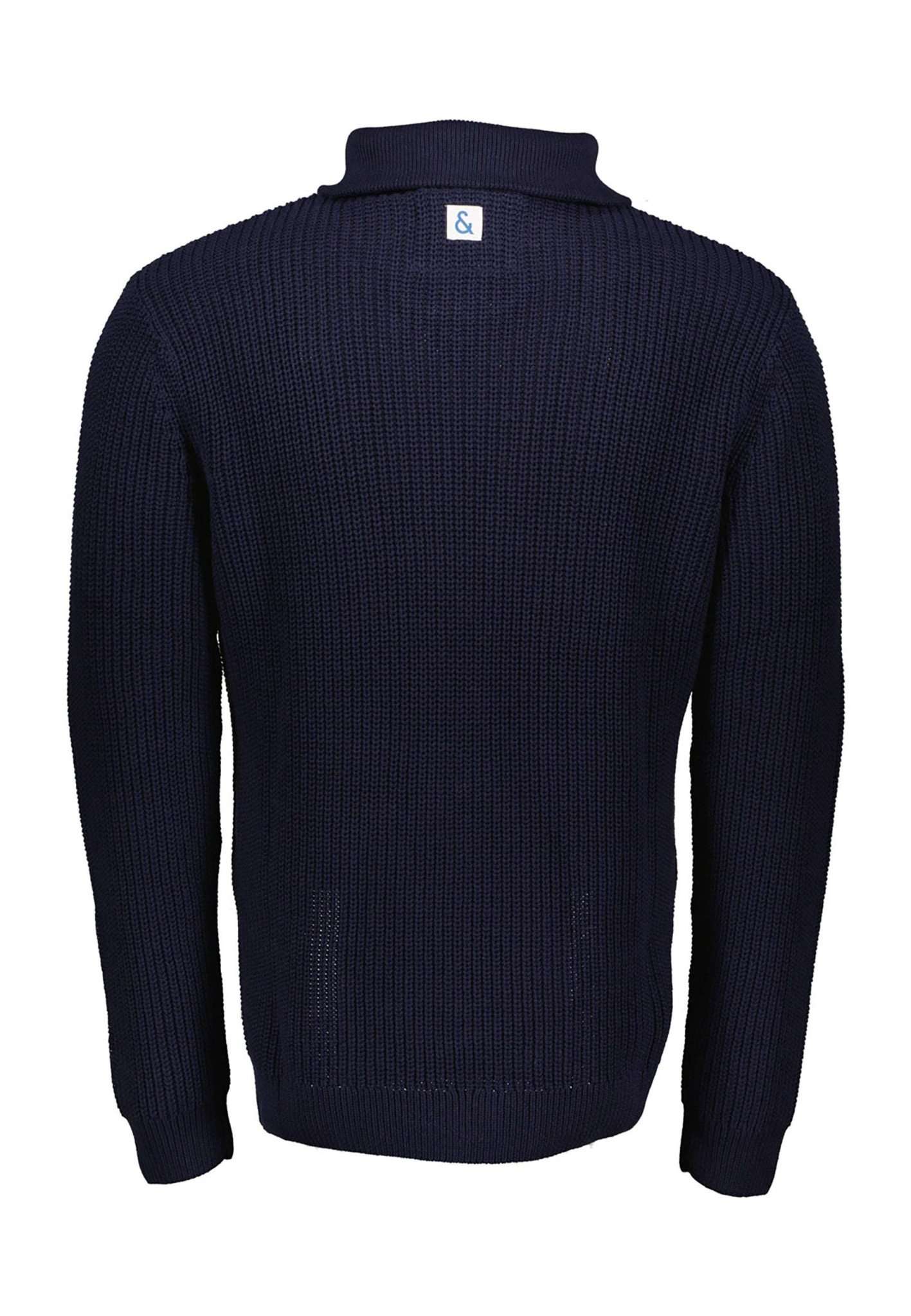 Mock-Zip Half Cardigan Stitch in Navy Sweater Colours and Sons   