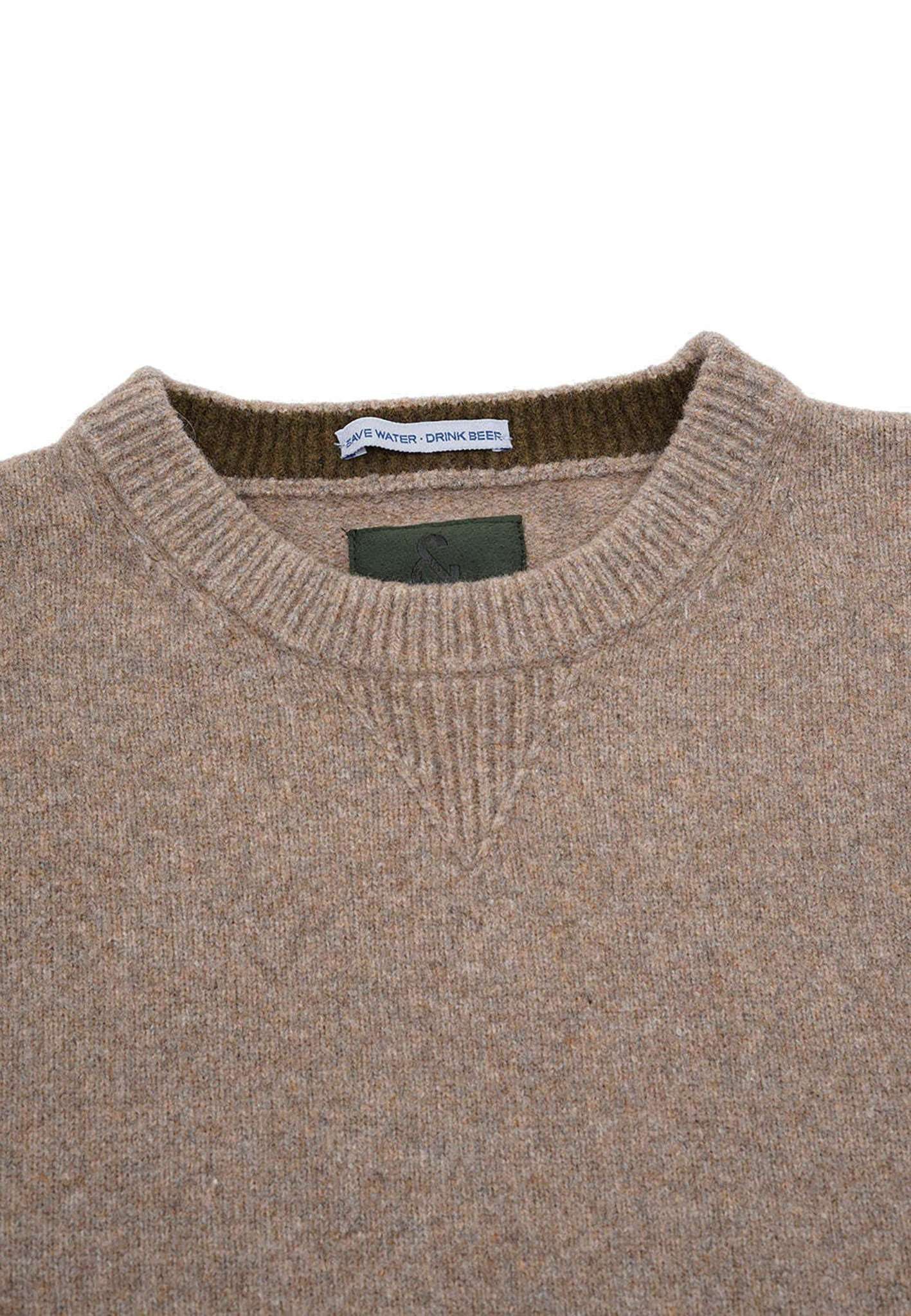 Roundneck wool touch in wood sweater Colours and Sons   