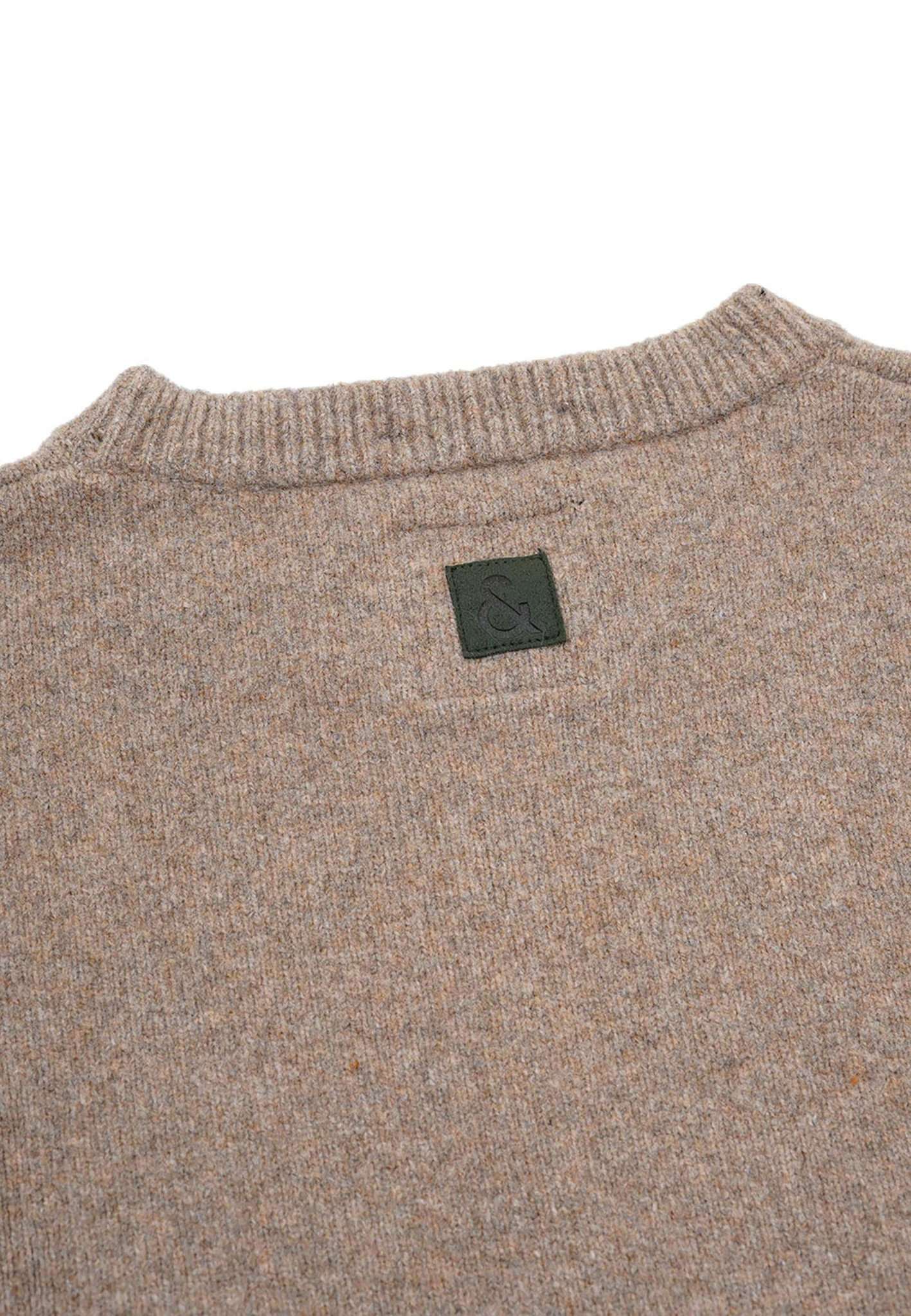 Roundneck wool touch in wood sweater Colours and Sons   