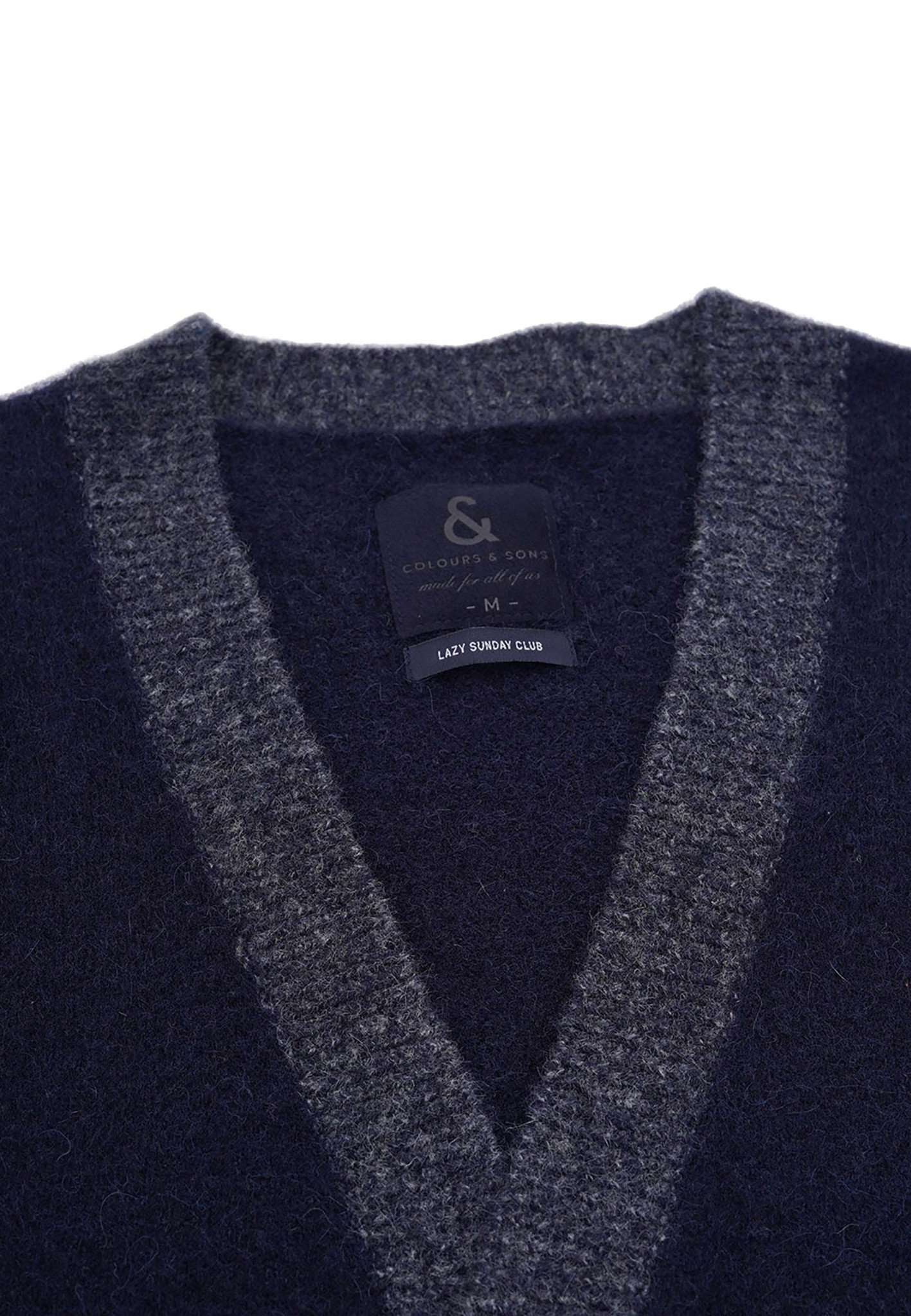 Cardigan-Button-Hairy in Navy Jackets Colours and Sons   