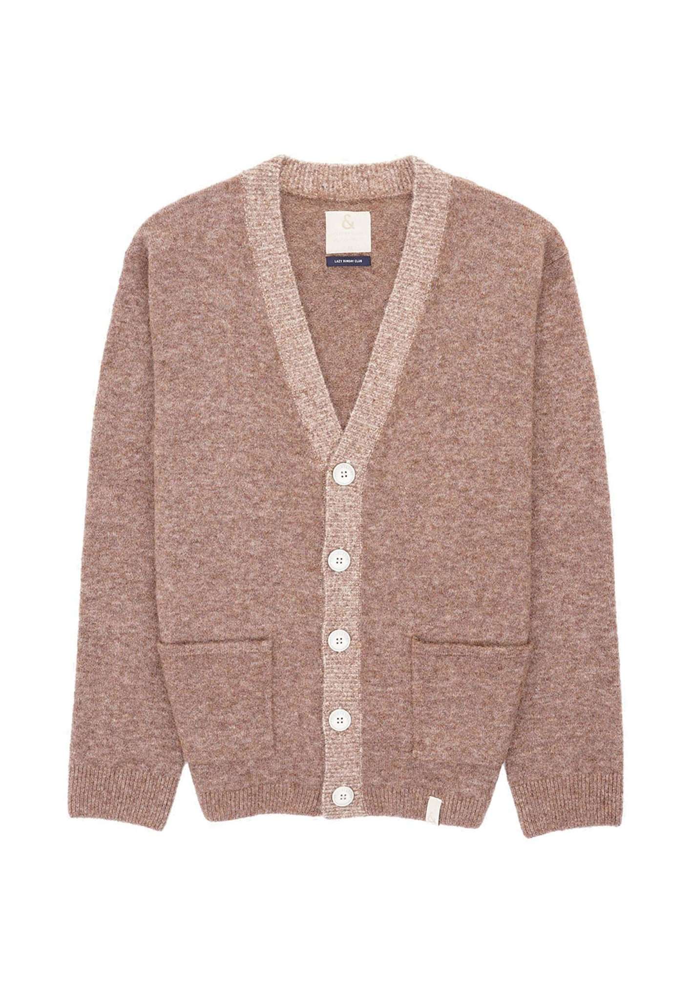 Cardigan-Button-Hairy in Tobacco Jackets Colours and Sons   