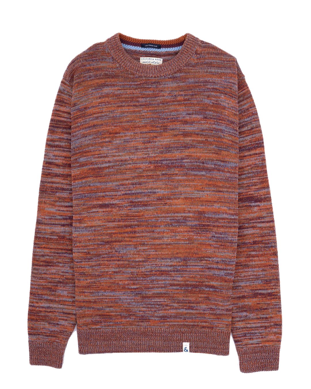 Roundneck Mouliné in Merlot Mouliné Sweater Colours and Sons   