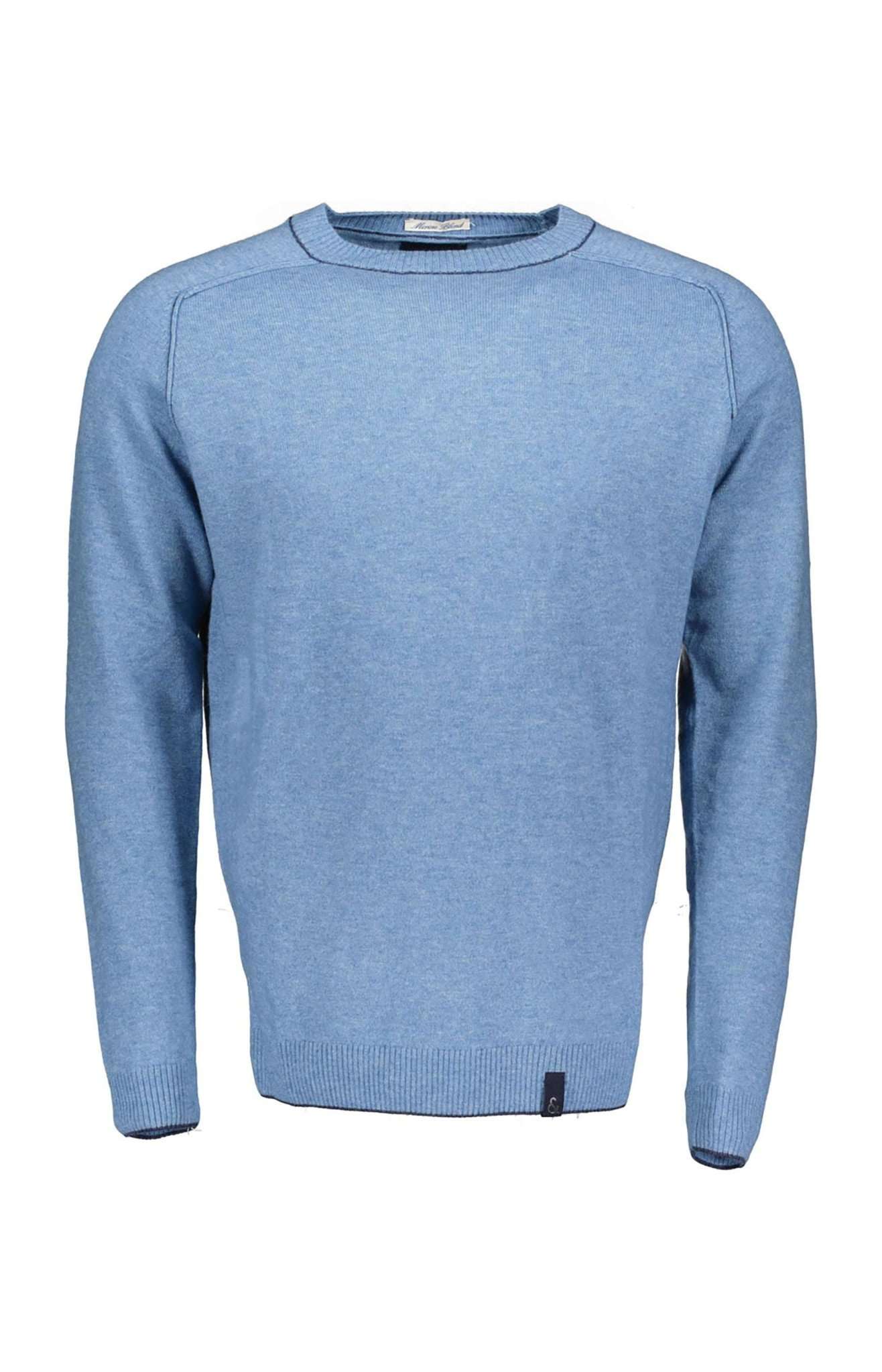 Roundneck merino blend in denim sweater Colours and Sons   