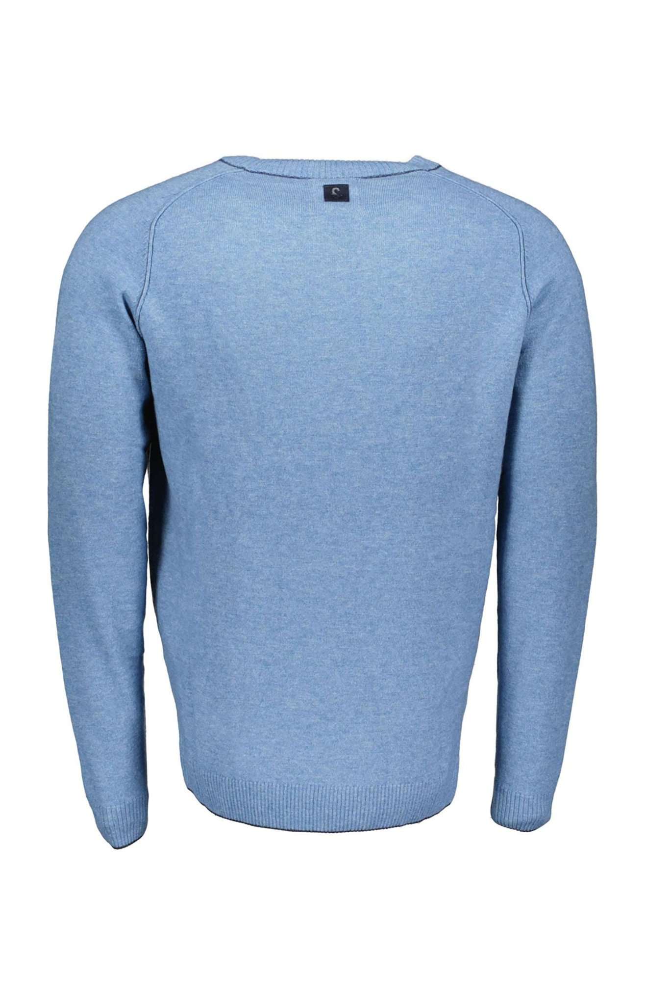 Roundneck merino blend in denim sweater Colours and Sons   