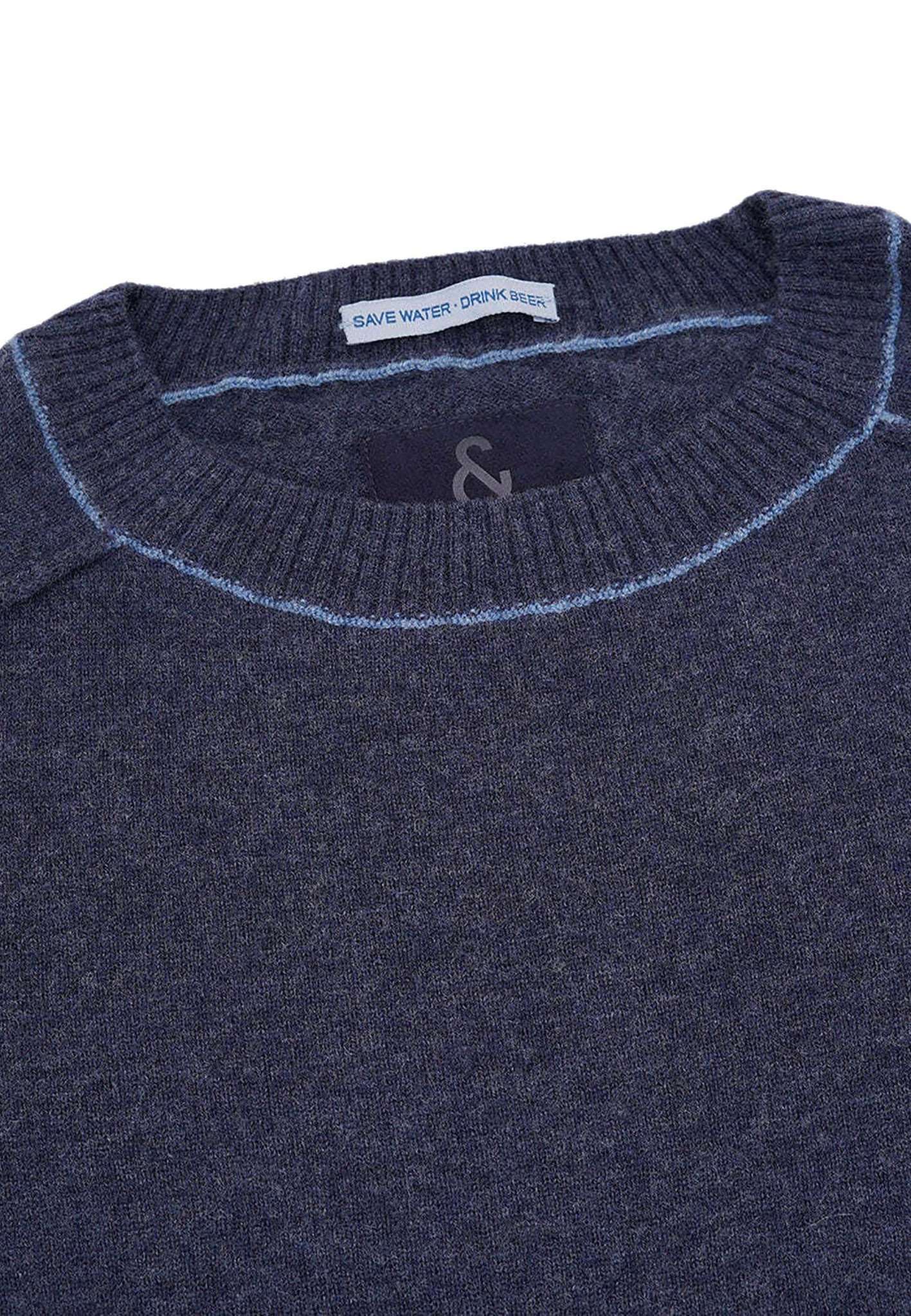 Roundneck Merino Blend in Navy Sweater Colours and Sons   