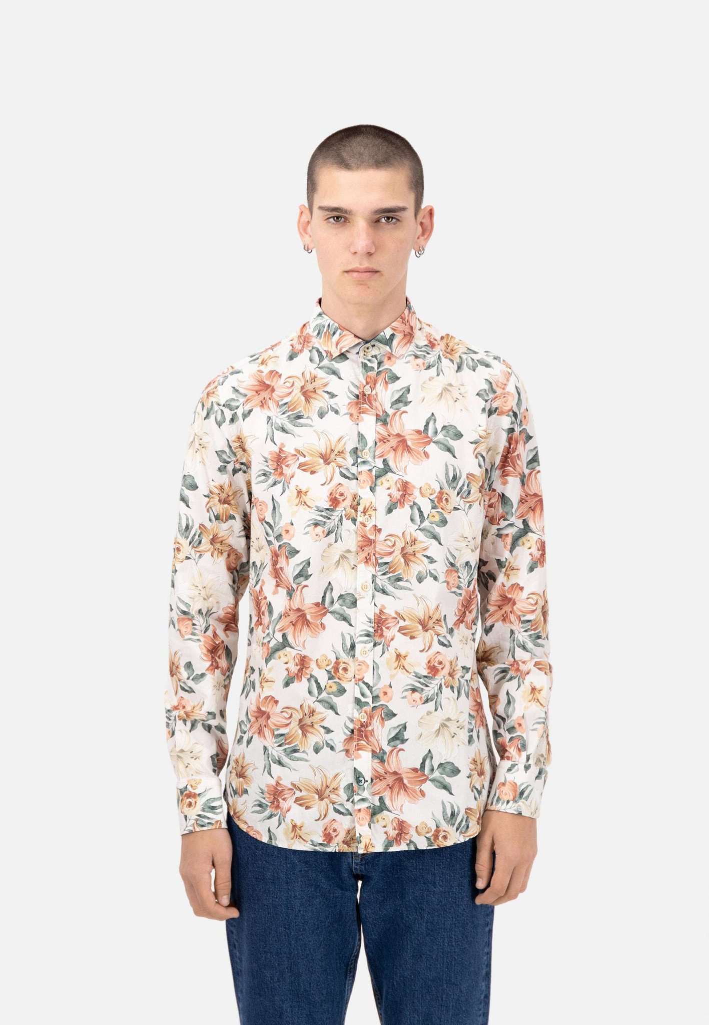 Shirt Flower Print in Orange Flowers Shirts Colours and Sons   