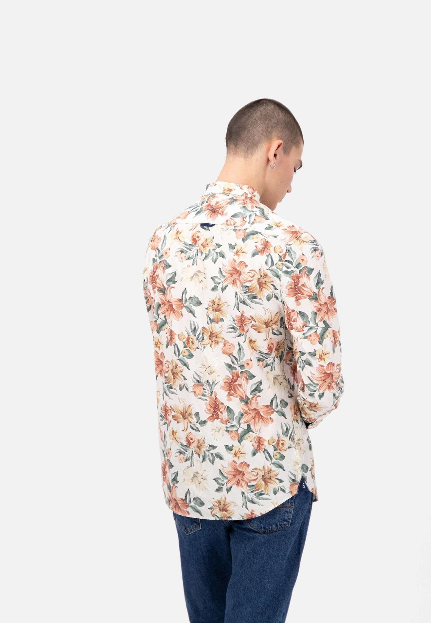 Shirt Flower Print in Orange Flowers Shirts Colours and Sons   