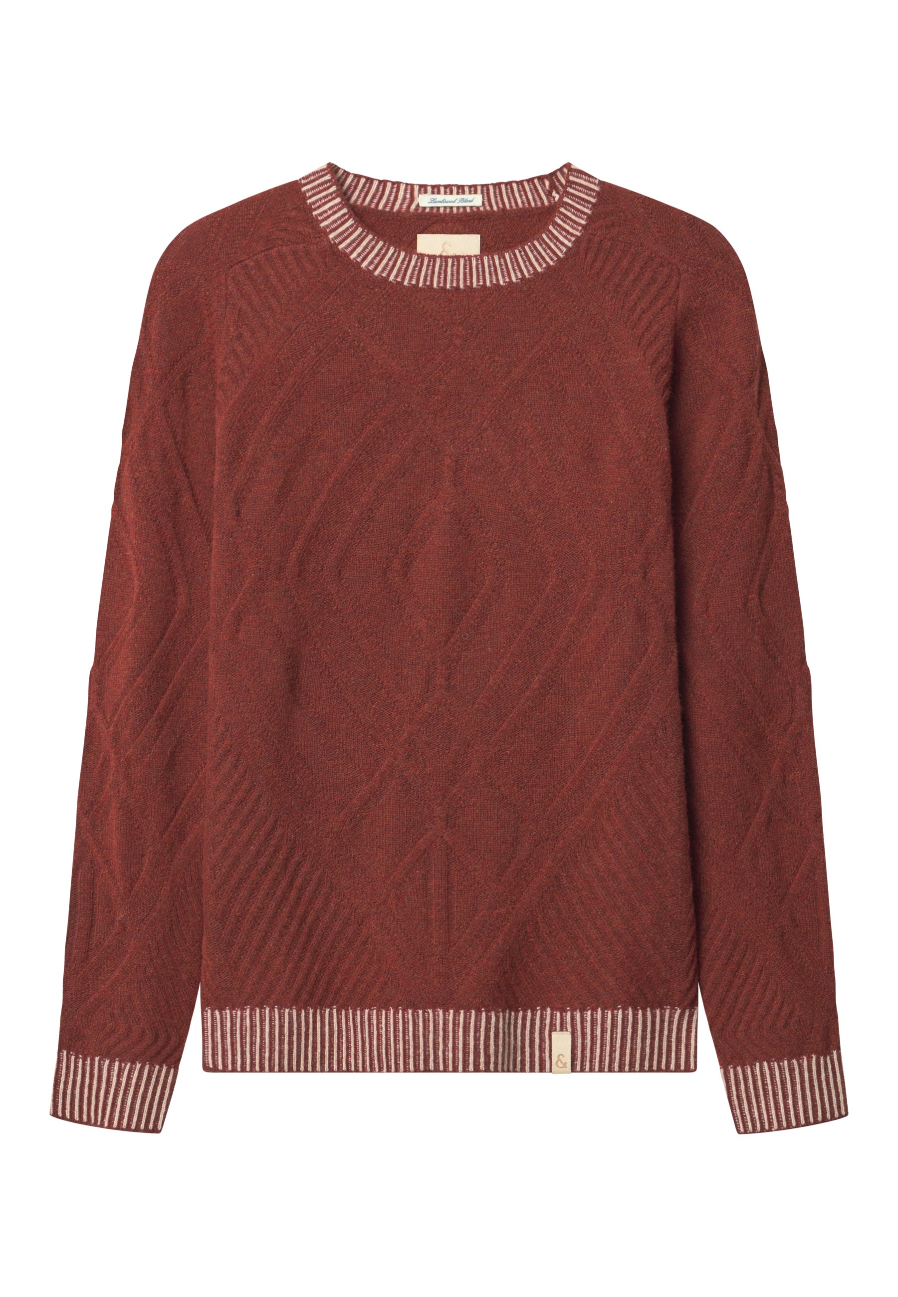 Roundneck Ethno Structure in Brandy Sweater Colours and Sons   