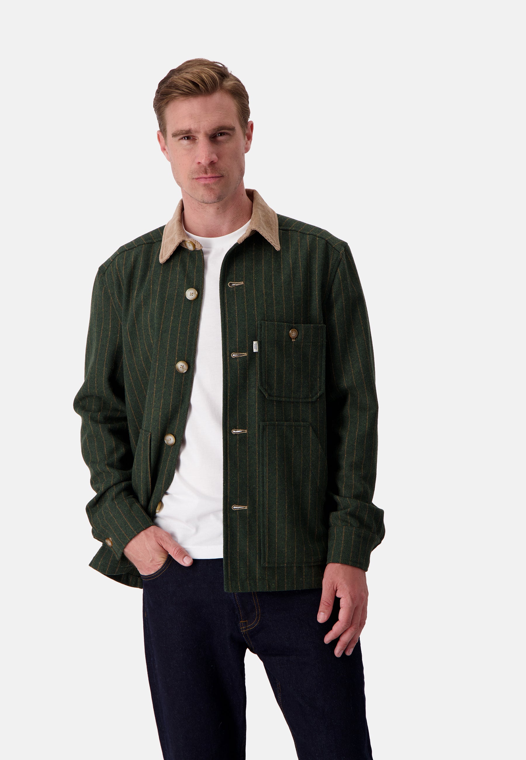 Overshirt Pin Stripes in Yucca Stripes Jackets Colours and Sons   