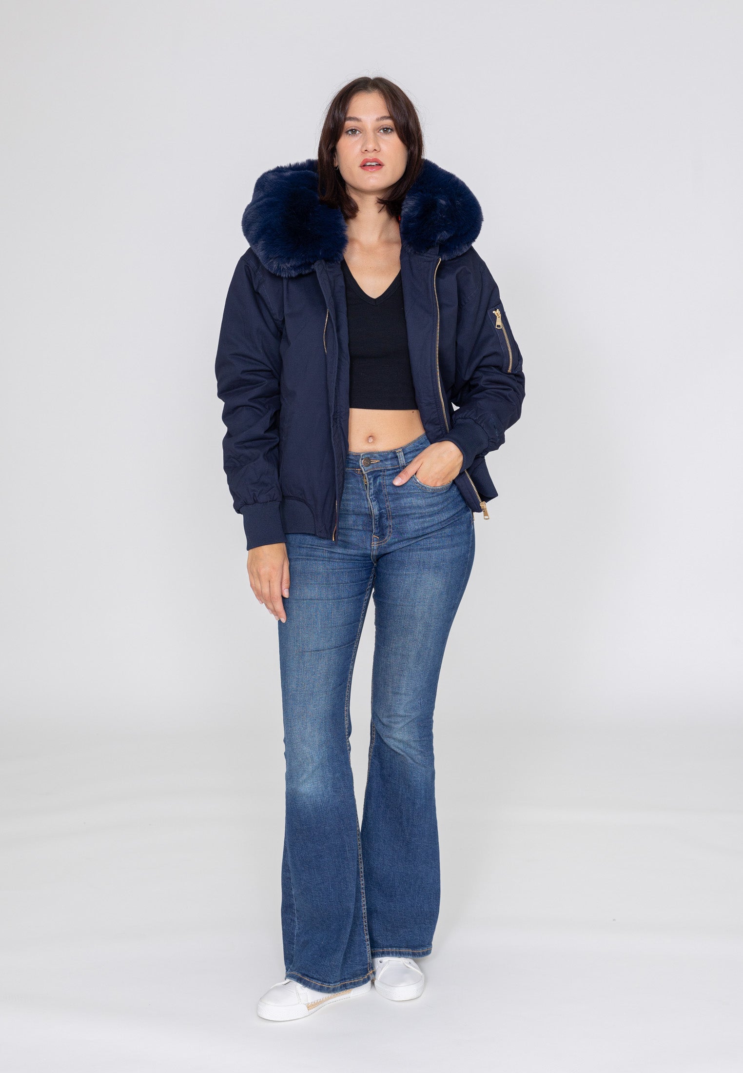 Ada W bomber jacket in Navy Jackets Bombers Original   