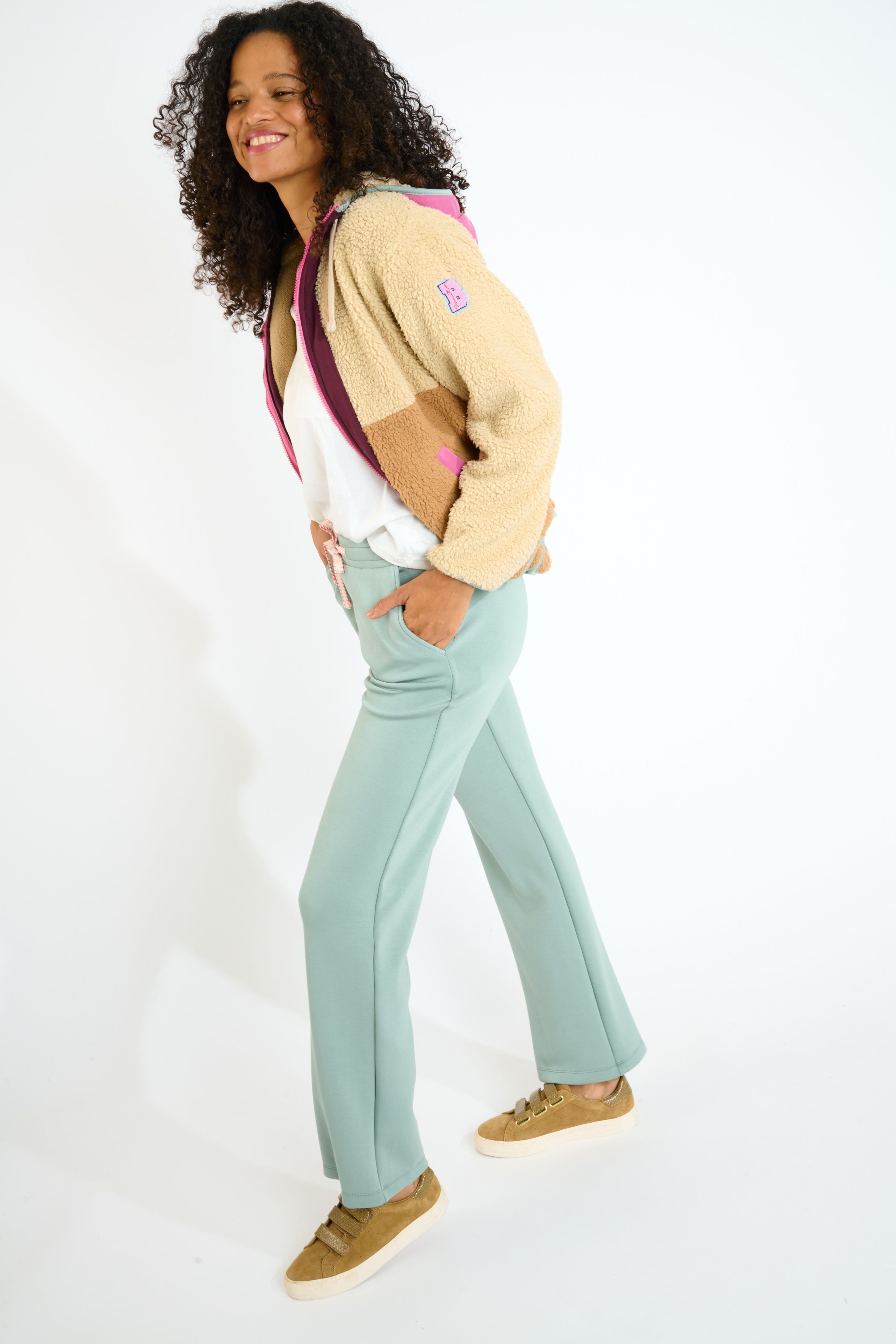 ALIMI-EAGLECRES fleece jacket in camel Jackets Banana Moon