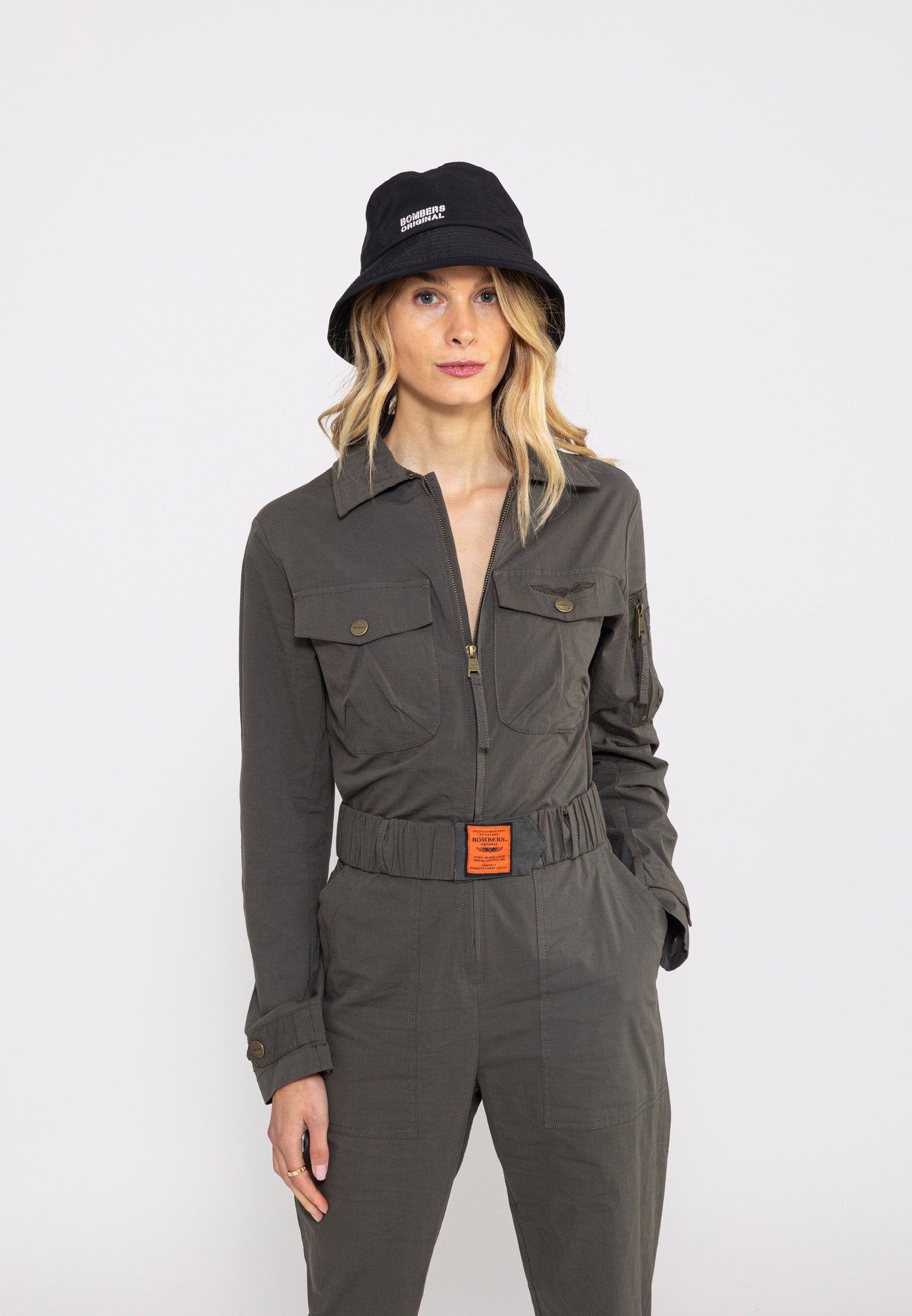 All Over Jumpsuit in Khaki Jumpsuit Bombers Original   