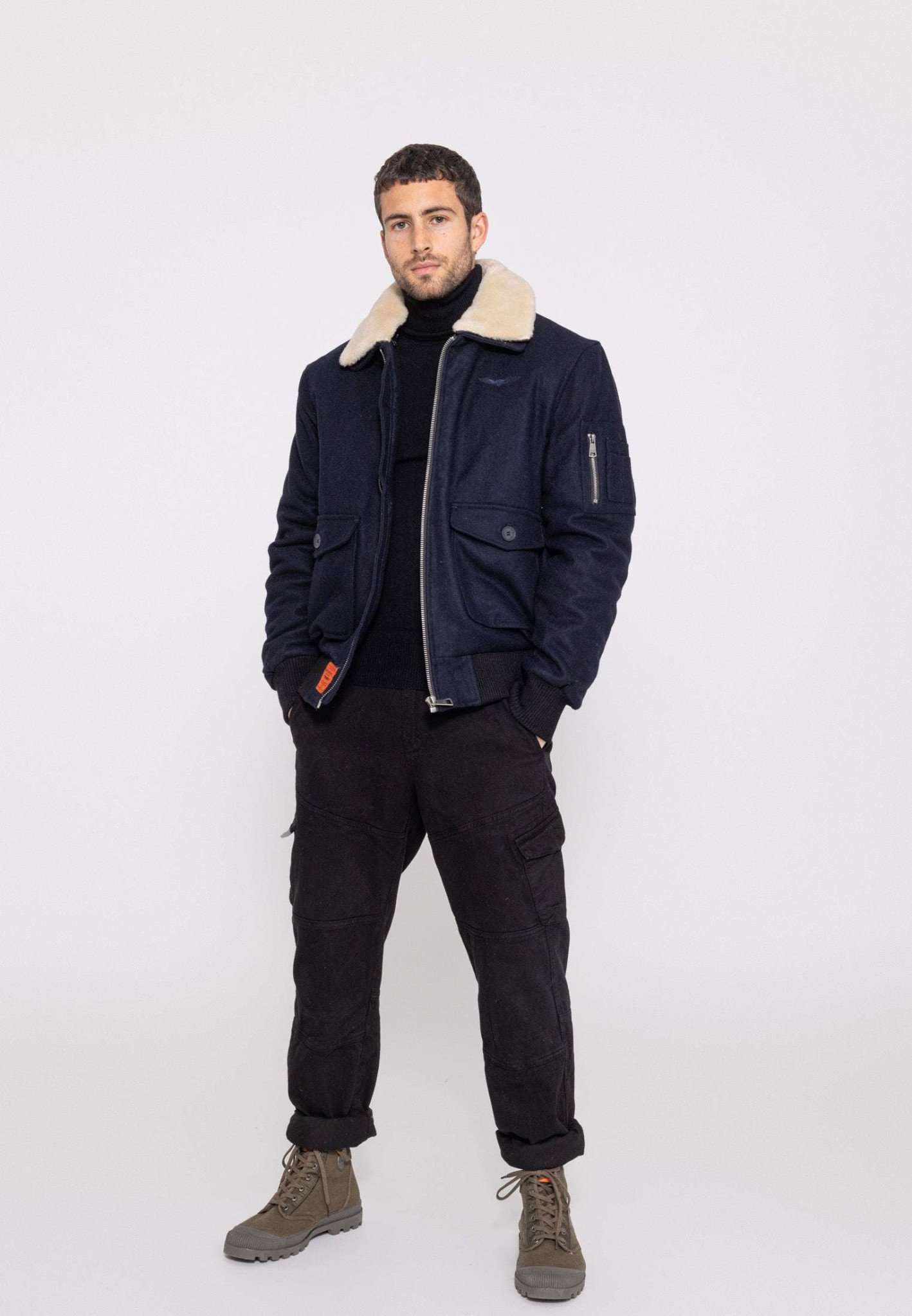 Aviator M Bomber Jacket in Navy Jackets Bombers Original   